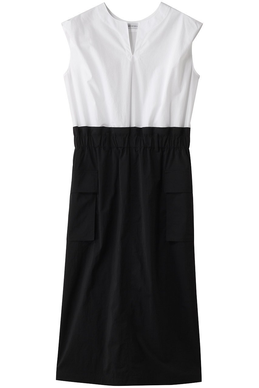 【マイ ウィークネス/MY WEAKNESS】のOlja Dress インテリア・キッズ・メンズ・レディースファッション・服の通販 founy(ファニー) 　ファッション　Fashion　レディースファッション　Fashion for Women　ワンピース　Dresses　フォーマル・パーティードレス・結婚式用ドレス　Elegant & Casual Dresses　チュニック　Tunic Tops & Dresses　コンビ　Combo, Combination Style　シンプル　Simple, Minimal　ストレッチ　Stretch, Stretchy Fabric　チュニック　Tunic, Long Top　ノースリーブ　Sleeveless, No-Sleeve　フィット　Fit, Slim Fit　ポケット　Pocket, Pocket Detail　ミリタリー　Military, Army Style　リラックス　Relax, Relaxed Fit　ループ　Loop, Loop Knit　ロング　Long, Long-Length　旅行　Travel　WHITE×BK|ID: prp329100004516165 ipo3291000000035792800