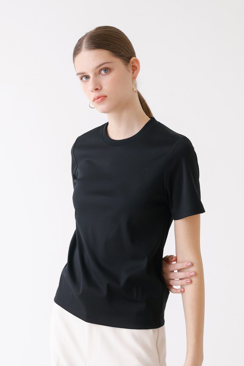 【デザイン ワークス/DESIGN WORKS】のコットンスムースコンパクトTシャツ 人気、トレンドファッション・服の通販 founy(ファニー) 　ファッション　Fashion　レディースファッション　Ladies' Fashion Online　トップス・カットソー　Tops/Tshirt　シャツ/ブラウス　Shirts/Blouses　ロング / Tシャツ　T-Shirts　カットソー　Cut and Sewn　インナー　Inner　コンパクト　Compact　ショート　Short　ジャケット　Jacket　スリーブ　Sleeve　other-7|ID: prp329100004516177 ipo3291000000032000402