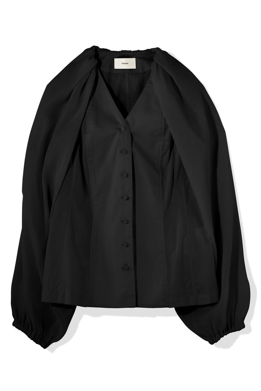 【ティーチ/TEECHI】のシアーボレロコンビブラウス インテリア・キッズ・メンズ・レディースファッション・服の通販 founy(ファニー) 　ファッション　Fashion　レディースファッション　WOMEN　アウター　Coat Outerwear　ボレロ　Bolero jackets　トップス・カットソー　Tops/Tshirt　シャツ/ブラウス　Shirts/Blouses　シアー　Sheer　ショート　Short　スリーブ　Sleeve　ダウン　Down　ノースリーブ　No Sleeve　フロント　Front　ボレロ　Bolero　ロング　Long　NEW・新作・新着・新入荷　New Arrivals　ブラック|ID: prp329100004516212 ipo3291000000031915049