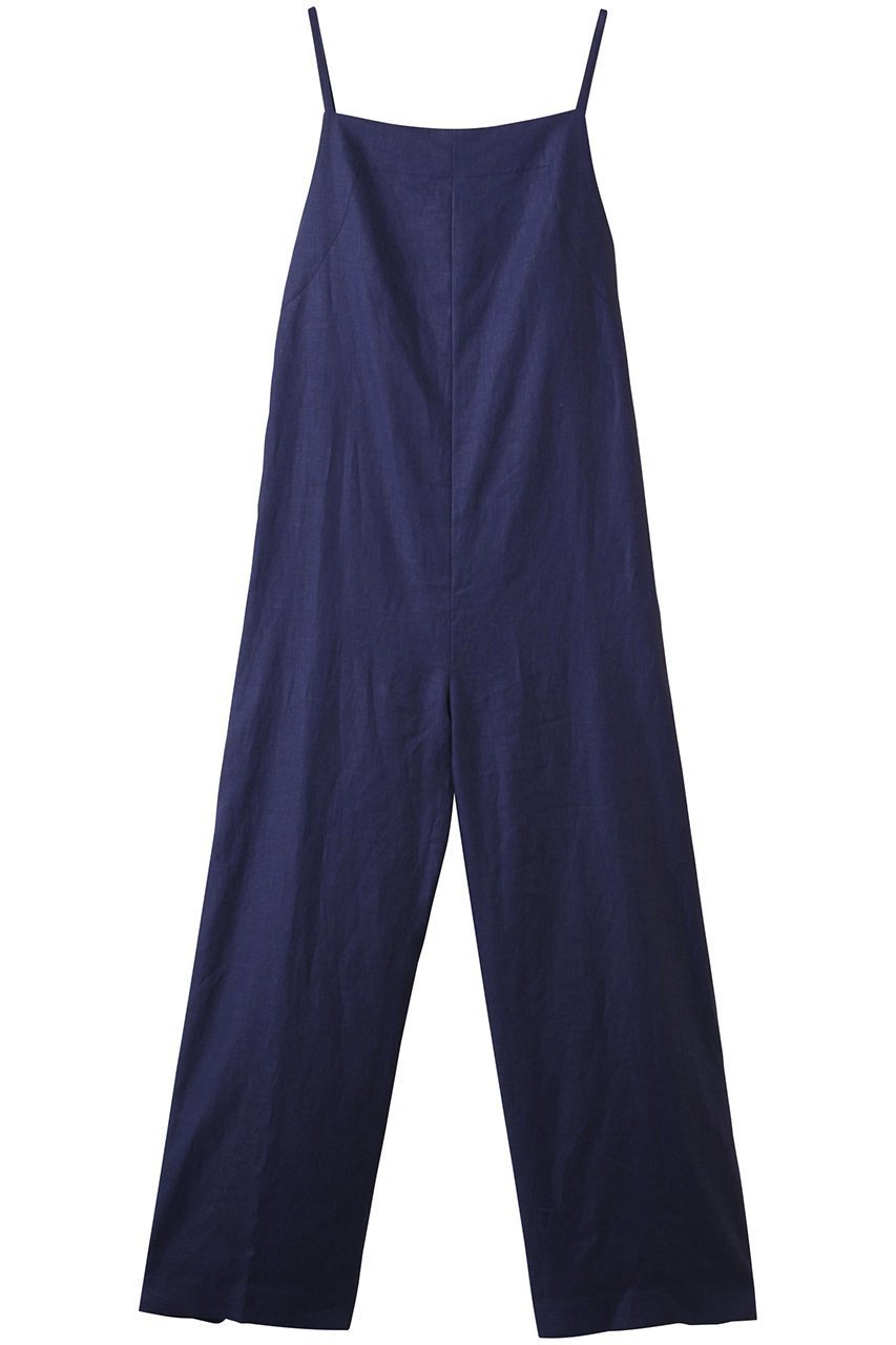 【エブール/ebure】のボタニカルリネン サロペット インテリア・キッズ・メンズ・レディースファッション・服の通販 founy(ファニー) 　ファッション　Fashion　レディースファッション　Fashion for Women　パンツ　Pants & Trousers　おすすめ　Recommended / Our Picks　カットソー　Cut and Sewn Top　サロペット　Overalls, Salopette　シンプル　Simple, Minimal　フラワー　Flower, Floral　リネン　Linen, Linen Fabric　夏　Summer　ダークブルー|ID: prp329100004517384 ipo3291000000032806773