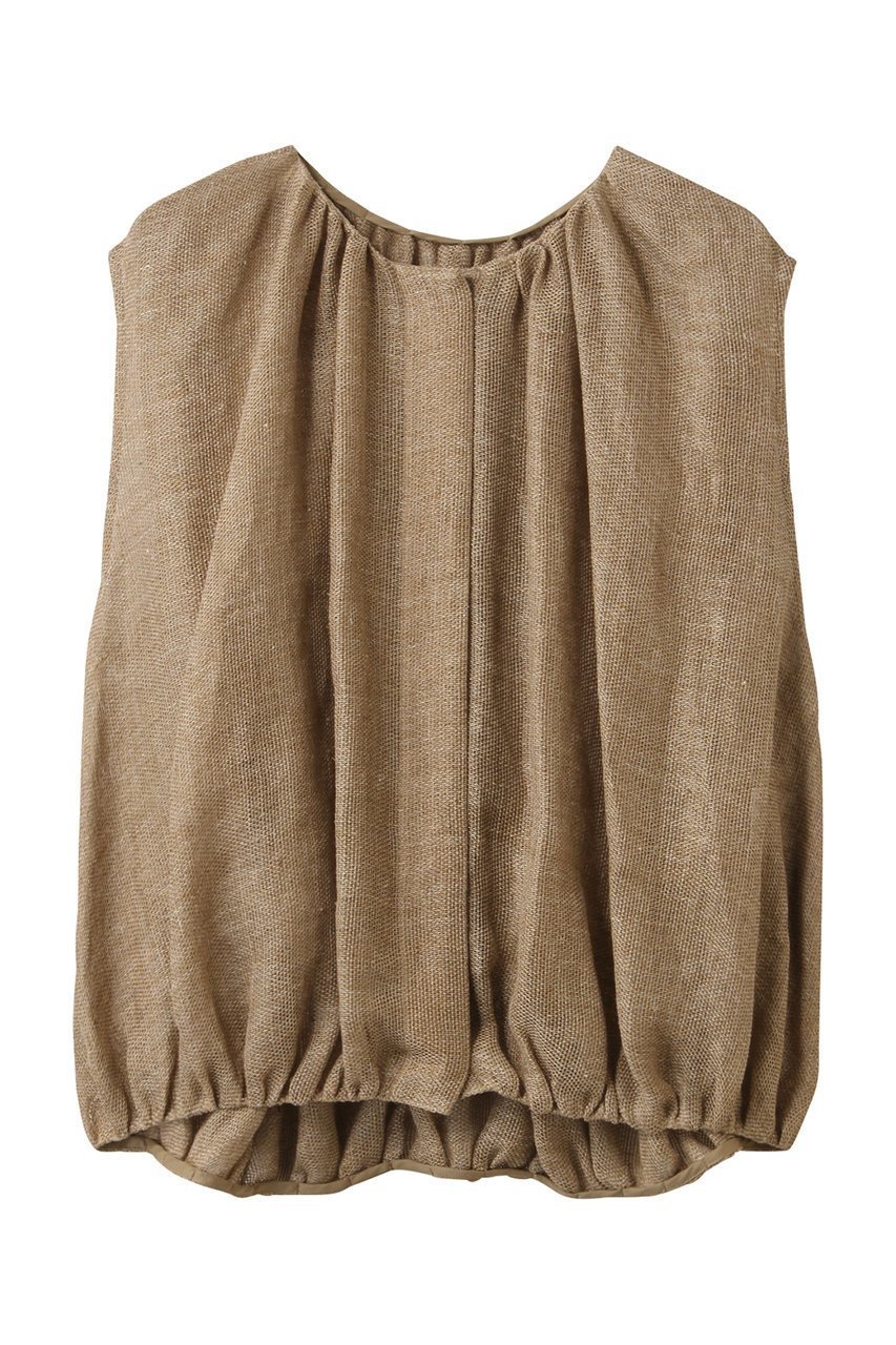 【ハウス オブ ロータス/HOUSE OF LOTUS】のリネンカラミギャザージレ インテリア・キッズ・メンズ・レディースファッション・服の通販 founy(ファニー) 　ファッション　Fashion　レディースファッション　WOMEN　アウター　Coat Outerwear　ジャケット　Jackets　おすすめ　Recommend　ジャケット　Jacket　ドレス　Dress　ベスト　Vest　夏　Summer　NEW・新作・新着・新入荷　New Arrivals　ベージュ|ID: prp329100004517388 ipo3291000000031928643