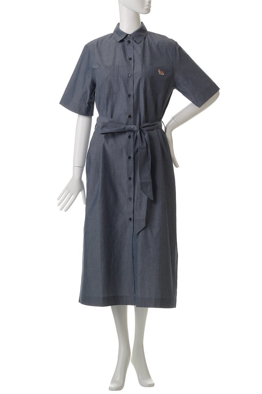 【メゾン キツネ/MAISON KITSUNE】のDOUBLE POCKET シャツドレス 人気、トレンドファッション・服の通販 founy(ファニー) 　ファッション　Fashion　レディースファッション　WOMEN　ワンピース　Dress　ドレス　Party Dresses　チュニック　Tunic　チュニック　Tunic　ドレス　Dress　パッチ　Patch　リボン　Ribbon　NEW・新作・新着・新入荷　New Arrivals　other-2|ID: prp329100004517393 ipo3291000000031928678