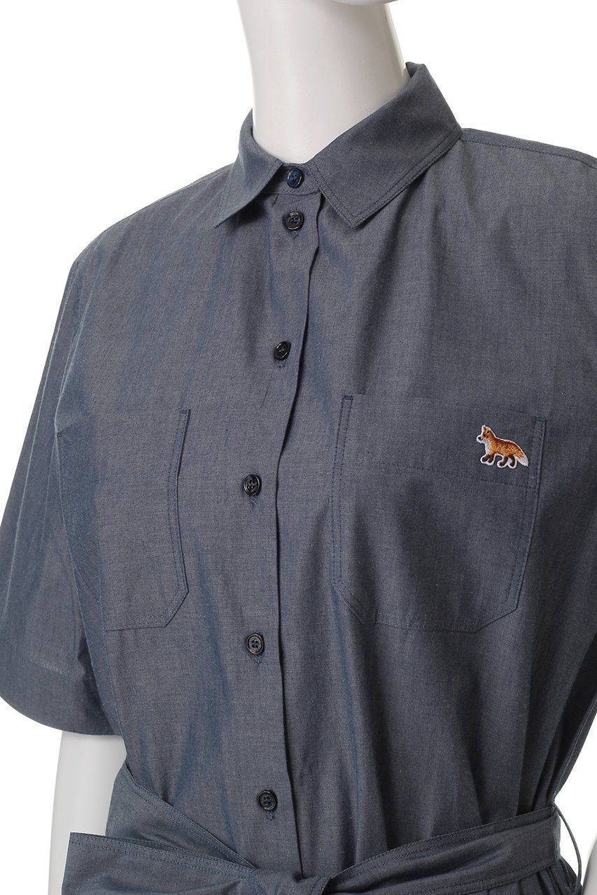 【メゾン キツネ/MAISON KITSUNE】のDOUBLE POCKET シャツドレス 人気、トレンドファッション・服の通販 founy(ファニー) 　ファッション　Fashion　レディースファッション　WOMEN　ワンピース　Dress　ドレス　Party Dresses　チュニック　Tunic　チュニック　Tunic　ドレス　Dress　パッチ　Patch　リボン　Ribbon　NEW・新作・新着・新入荷　New Arrivals　other-5|ID: prp329100004517393 ipo3291000000031928681