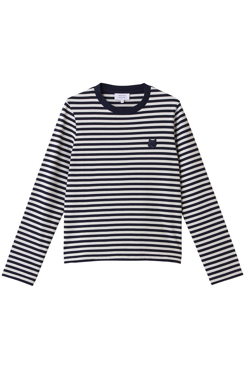 【メゾン キツネ/MAISON KITSUNE】のBOLD FOX HEAD PATCH MULTI ストライプレギュラーロングスリーブTシャツ 人気、トレンドファッション・服の通販 founy(ファニー) 　ファッション　Fashion　レディースファッション　WOMEN　トップス・カットソー　Tops/Tshirt　シャツ/ブラウス　Shirts/Blouses　ロング / Tシャツ　T-Shirts　カットソー　Cut and Sewn　インナー　Inner　スリーブ　Sleeve　ボーダー　Border　ロング　Long　ワンポイント　One Point　NEW・新作・新着・新入荷　New Arrivals　 other-1|ID: prp329100004517394 ipo3291000000031928683