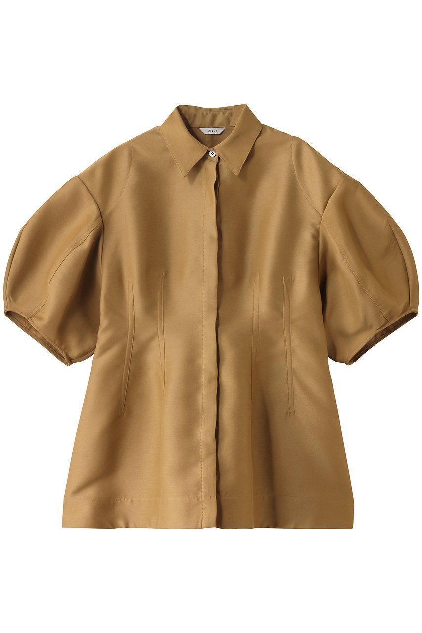 【クラネ/CLANE】のWAIST SHAPE PAFF SLEEVE TOPS/トップス インテリア・キッズ・メンズ・レディースファッション・服の通販 founy(ファニー) 　ファッション　Fashion　レディースファッション　Fashion for Women　トップス・カットソー　Cut & Sew Tops　シャツ・ブラウス・オフィスカジュアル　Elegant Blouses & Button-Ups　シェイプ　Shape, Slim Fit　ショート　Short, Short Length　スリーブ　Sleeve, Long Sleeve / Short Sleeve　BEIGE|ID: prp329100004517396 ipo3291000000036394811
