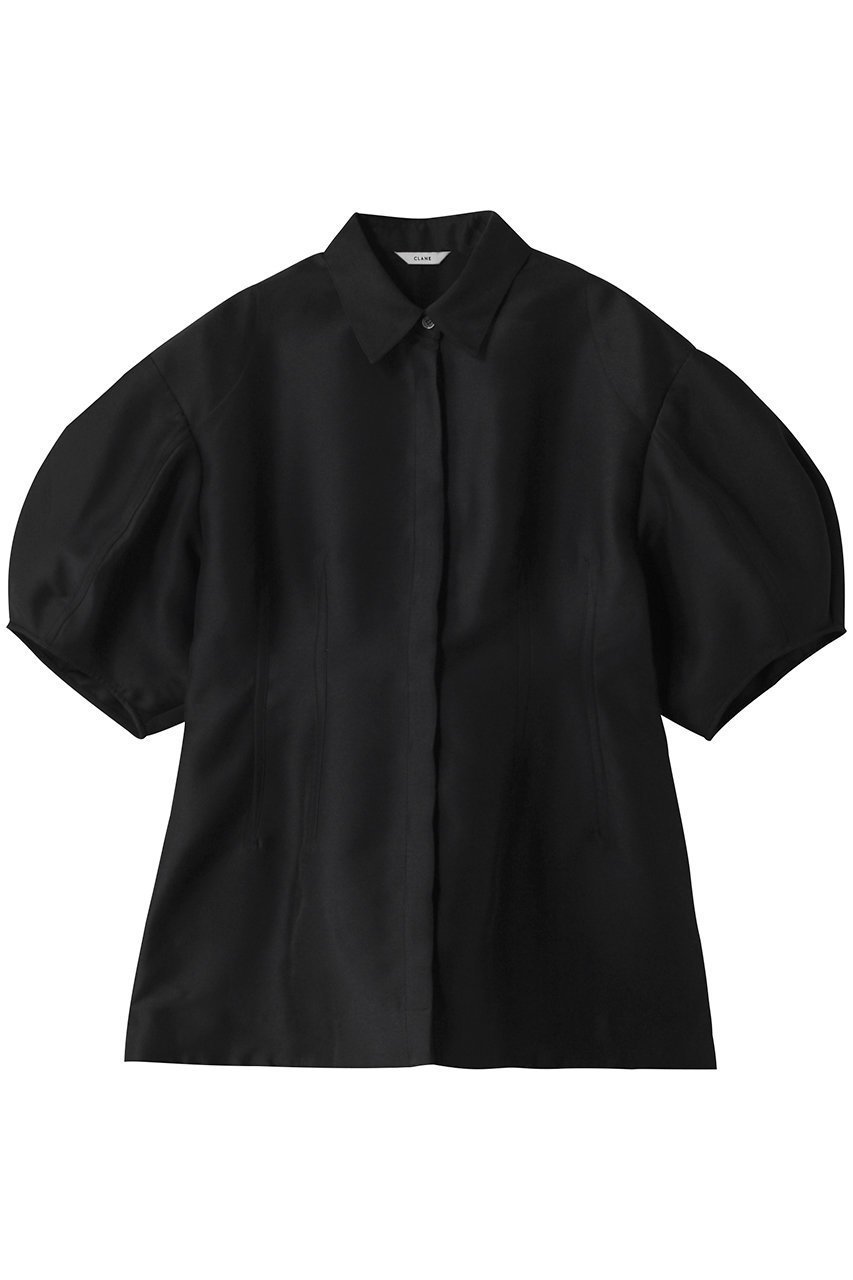 【クラネ/CLANE】のWAIST SHAPE PAFF SLEEVE TOPS/トップス インテリア・キッズ・メンズ・レディースファッション・服の通販 founy(ファニー) 　ファッション　Fashion　レディースファッション　Fashion for Women　トップス・カットソー　Cut & Sew Tops　シャツ・ブラウス・オフィスカジュアル　Elegant Blouses & Button-Ups　シェイプ　Shape, Slim Fit　ショート　Short, Short Length　スリーブ　Sleeve, Long Sleeve / Short Sleeve　BLACK|ID: prp329100004517396 ipo3291000000036394812