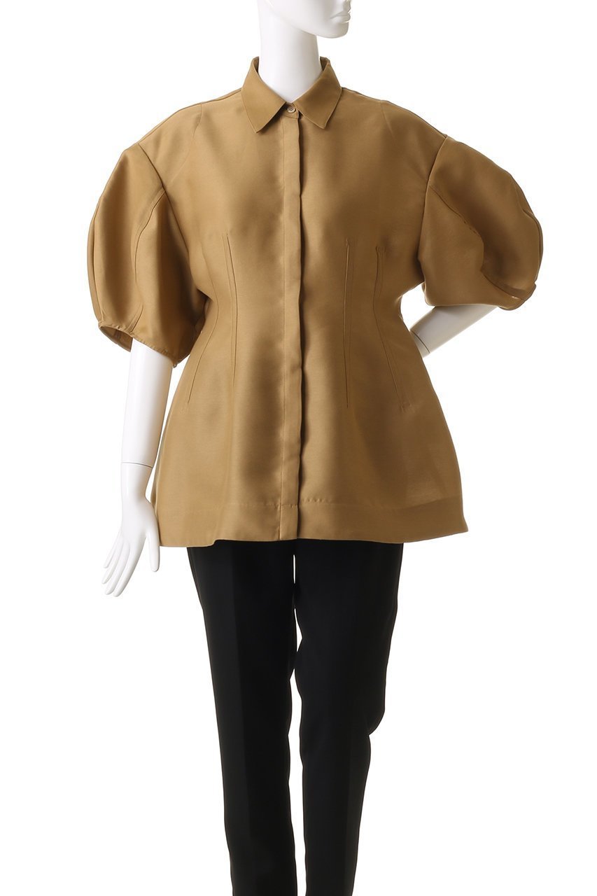 【クラネ/CLANE】のWAIST SHAPE PAFF SLEEVE TOPS/トップス 人気、トレンドファッション・服の通販 founy(ファニー) 　ファッション　Fashion　レディースファッション　Fashion for Women　トップス・カットソー　Cut & Sew Tops　シャツ・ブラウス・オフィスカジュアル　Elegant Blouses & Button-Ups　シェイプ　Shape, Slim Fit　ショート　Short, Short Length　スリーブ　Sleeve, Long Sleeve / Short Sleeve　other-2|ID: prp329100004517396 ipo3291000000036394814