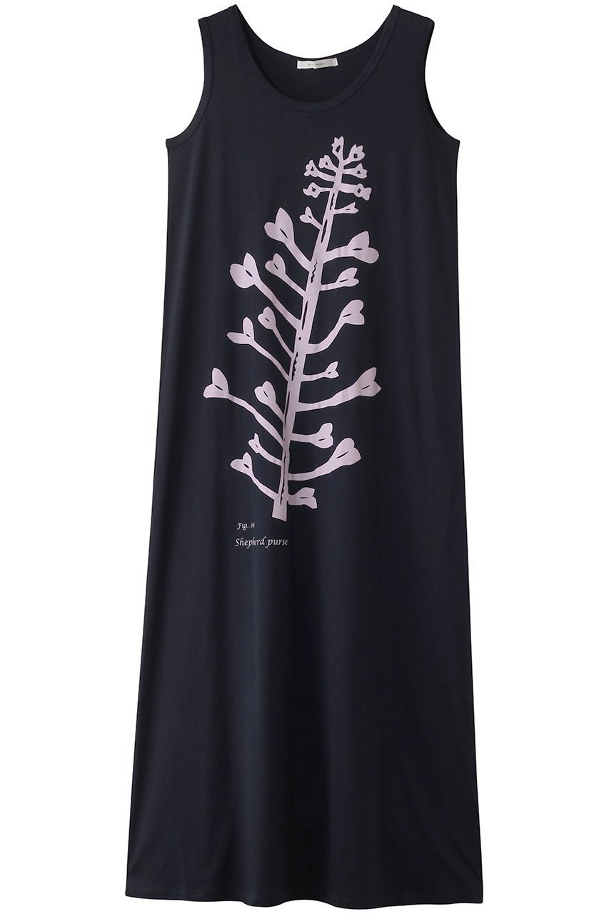 【プレインピープル/PLAIN PEOPLE】のぺんぺん草(ナズナ)プリントワンピース インテリア・キッズ・メンズ・レディースファッション・服の通販 founy(ファニー) 　ファッション　Fashion　レディースファッション　Fashion for Women　ワンピース　Dresses　チュニック　Tunic Tops & Dresses　チュニック　Tunic, Long Top　フラワー　Flower, Floral　プリント　Print, Printed Pattern　リゾート　Resort, Vacation Style　ロング　Long, Long-Length　夏　Summer　春　Spring　S/S・春夏　SS, Spring/Summer, Warm Season　ネイビー|ID: prp329100004517401 ipo3291000000035344551