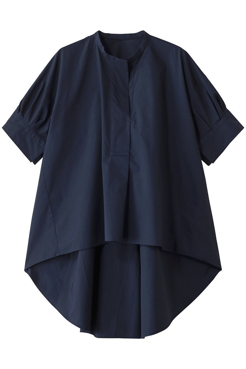 【プレインピープル/PLAIN PEOPLE】のクールマックスストレッチパフスリーブブラウス インテリア・キッズ・メンズ・レディースファッション・服の通販 founy(ファニー) ファッション Fashion レディースファッション Fashion for Women トップス・カットソー Cut & Sew Tops シャツ・ブラウス・オフィスカジュアル Elegant Blouses & Button-Ups ショート Short, Short Length シンプル Simple, Minimal スタンド Stand Collar, Upright Stand スリーブ Sleeve, Long Sleeve / Short Sleeve ドレープ Drape, Draping Fabric ヘムライン Hemline, Bottom Cut 再入荷 Restock / Back in Stock ネイビー|ID: prp329100004517404 ipo3291000000036392965