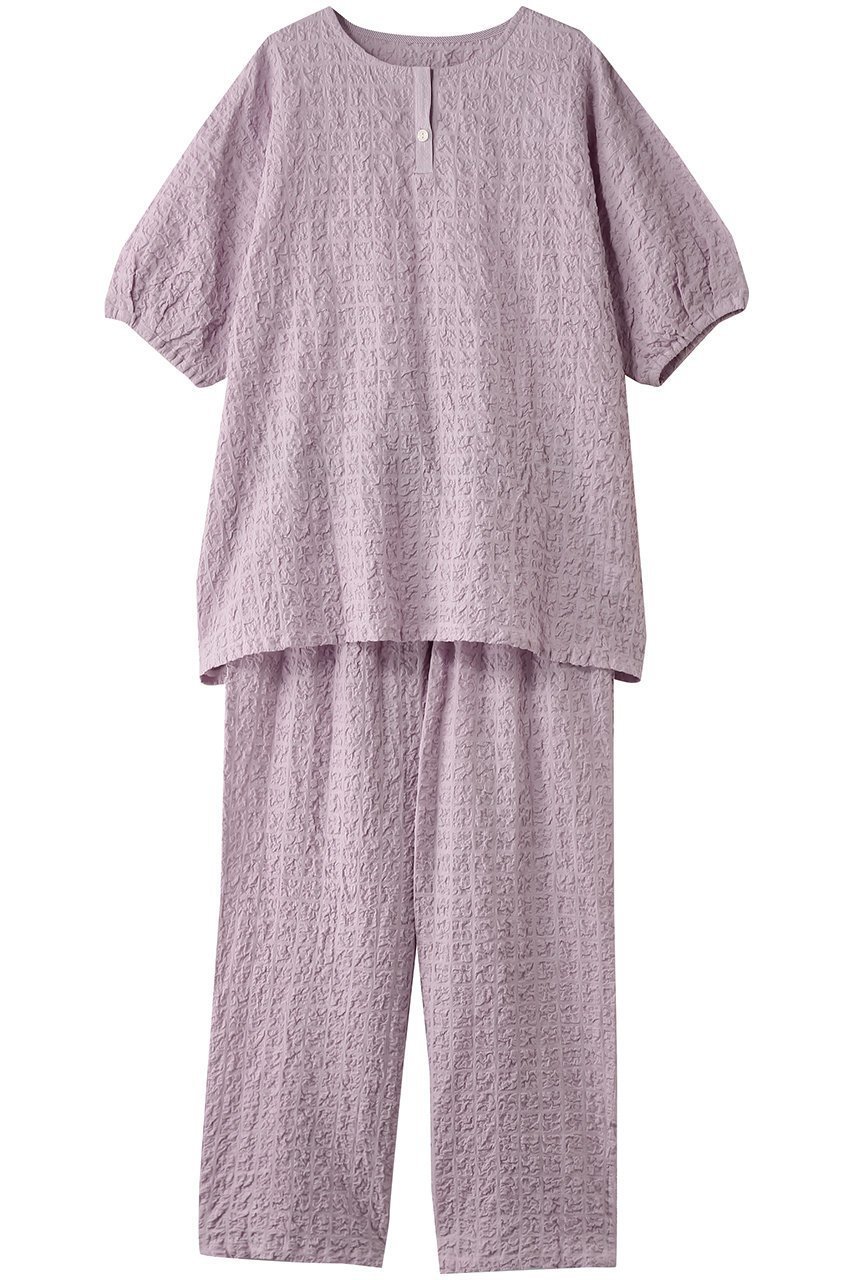 【キッドブルー/KID BLUE】のシャーリングブロックパジャマ インテリア・キッズ・メンズ・レディースファッション・服の通販 founy(ファニー) 　ファッション　Fashion　レディースファッション　WOMEN　シャーリング　Shirring　パジャマ　Pajamas　フェミニン　Feminine　ブロック　Block　リラックス　Relax　夏　Summer　NEW・新作・新着・新入荷　New Arrivals　ラベンダー|ID: prp329100004517430 ipo3291000000031928974