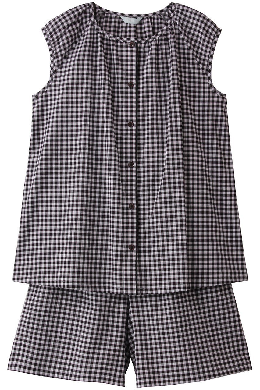 【キッドブルー/KID BLUE】の25シャーリングギンガムパジャマ インテリア・キッズ・メンズ・レディースファッション・服の通販 founy(ファニー) 　ファッション　Fashion　レディースファッション　WOMEN　ギンガム　Gingham　シャーリング　Shirring　ショート　Short　チェック　Check　パジャマ　Pajamas　リラックス　Relax　夏　Summer　NEW・新作・新着・新入荷　New Arrivals　旅行　Travel　春　Spring　S/S・春夏　Ss・Spring/Summer　ブラック|ID: prp329100004517433 ipo3291000000031928999