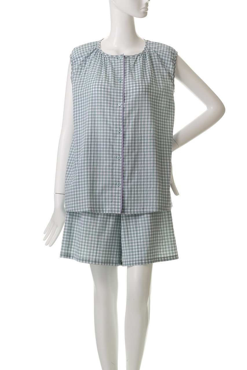 【キッドブルー/KID BLUE】の25シャーリングギンガムパジャマ 人気、トレンドファッション・服の通販 founy(ファニー) 　ファッション　Fashion　レディースファッション　WOMEN　ギンガム　Gingham　シャーリング　Shirring　ショート　Short　チェック　Check　パジャマ　Pajamas　リラックス　Relax　夏　Summer　NEW・新作・新着・新入荷　New Arrivals　旅行　Travel　春　Spring　S/S・春夏　Ss・Spring/Summer　other-2|ID: prp329100004517433 ipo3291000000031929001
