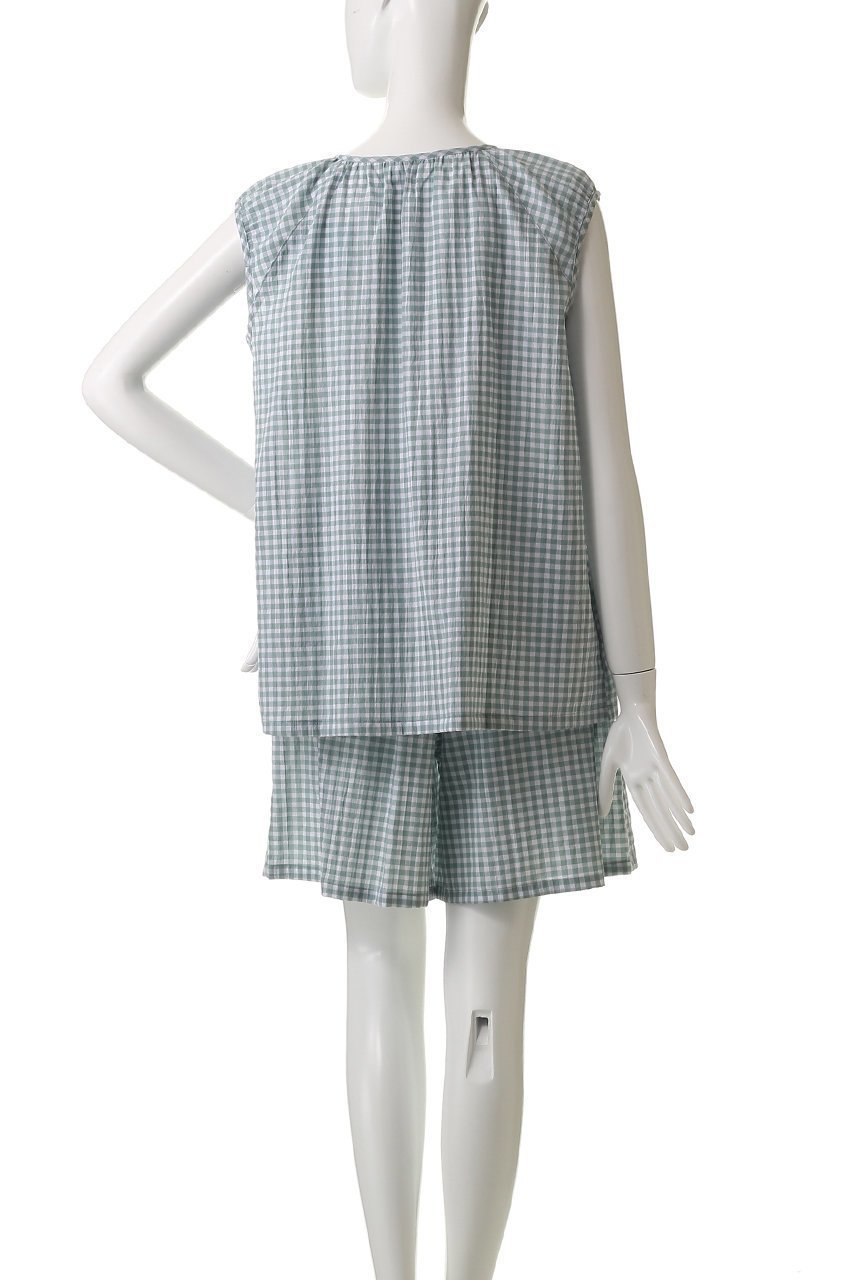 【キッドブルー/KID BLUE】の25シャーリングギンガムパジャマ 人気、トレンドファッション・服の通販 founy(ファニー) 　ファッション　Fashion　レディースファッション　WOMEN　ギンガム　Gingham　シャーリング　Shirring　ショート　Short　チェック　Check　パジャマ　Pajamas　リラックス　Relax　夏　Summer　NEW・新作・新着・新入荷　New Arrivals　旅行　Travel　春　Spring　S/S・春夏　Ss・Spring/Summer　other-4|ID: prp329100004517433 ipo3291000000031929003