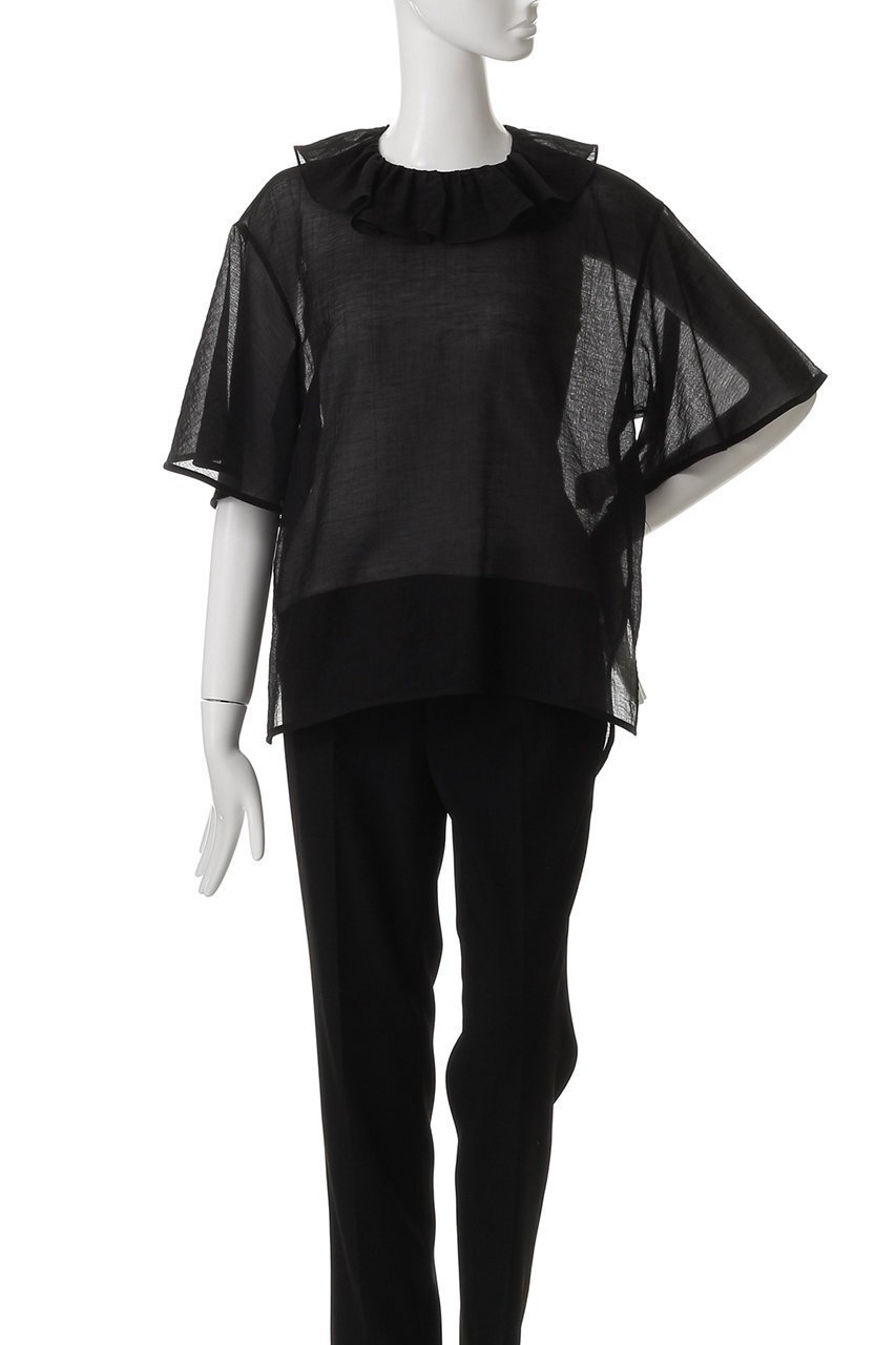 【デパリエ/DEPAREILLE】のコットンナイロンシアーラッフルブラウス 人気、トレンドファッション・服の通販 founy(ファニー) 　ファッション　Fashion　レディースファッション　WOMEN　トップス・カットソー　Tops/Tshirt　シャツ/ブラウス　Shirts/Blouses　エレガント 上品　Elegant　シアー　Sheer　スリーブ　Sleeve　ハーフ　Half　フェミニン　Feminine　ラッフル　Raffle　ロング　Long　夏　Summer　NEW・新作・新着・新入荷　New Arrivals　春　Spring　S/S・春夏　Ss・Spring/Summer　other-2|ID: prp329100004517461 ipo3291000000031929180