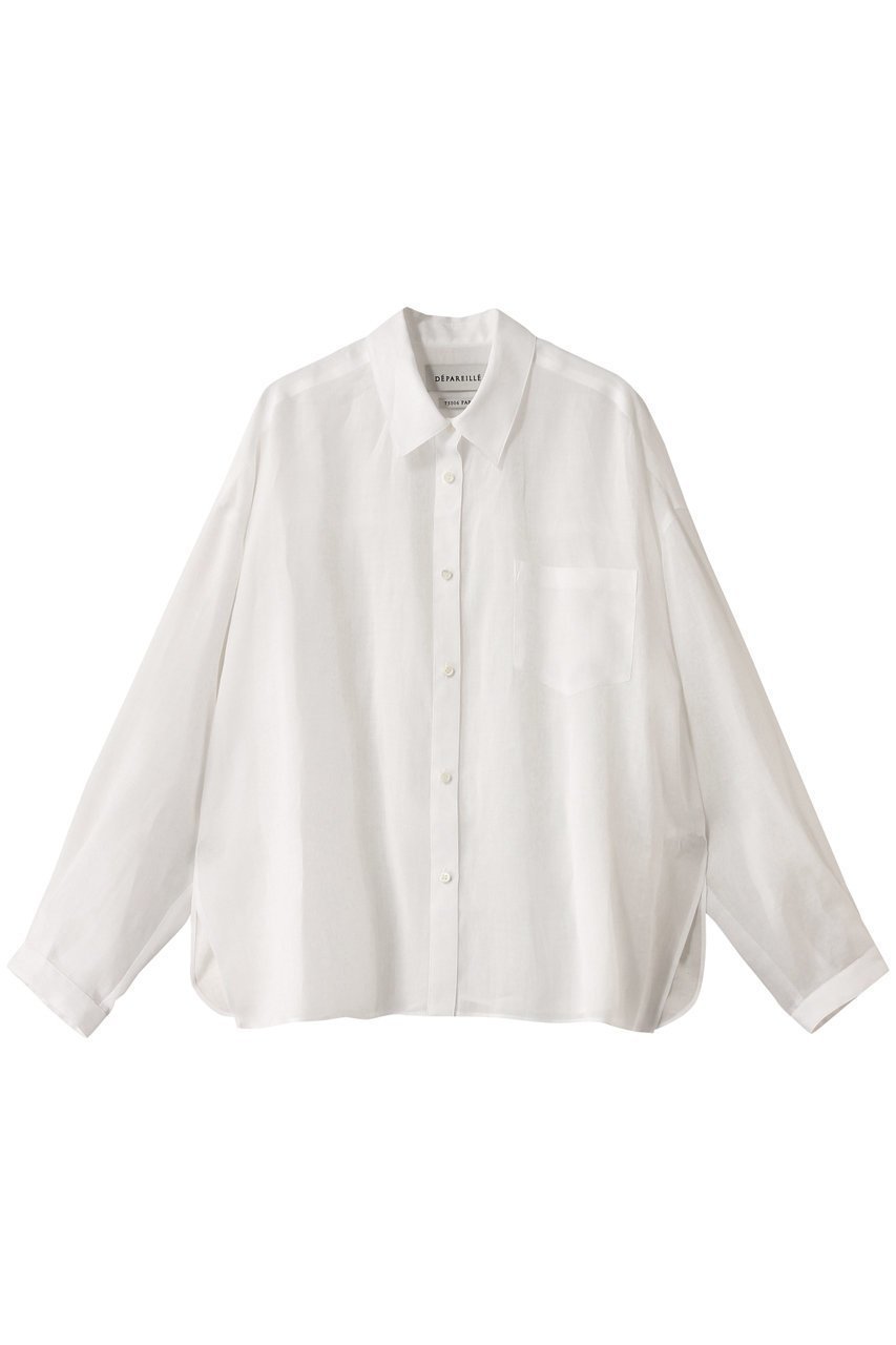 【デパリエ/DEPAREILLE】のラミーレギュラーカラーシャツ 人気、トレンドファッション・服の通販 founy(ファニー) 　ファッション　Fashion　レディースファッション　WOMEN　トップス・カットソー　Tops/Tshirt　シャツ/ブラウス　Shirts/Blouses　ギャザー　Gather　シアー　Sheer　スリーブ　Sleeve　フェミニン　Feminine　レギュラー　Regular　ロング　Long　夏　Summer　NEW・新作・新着・新入荷　New Arrivals　春　Spring　S/S・春夏　Ss・Spring/Summer　 other-1|ID: prp329100004517463 ipo3291000000031929187