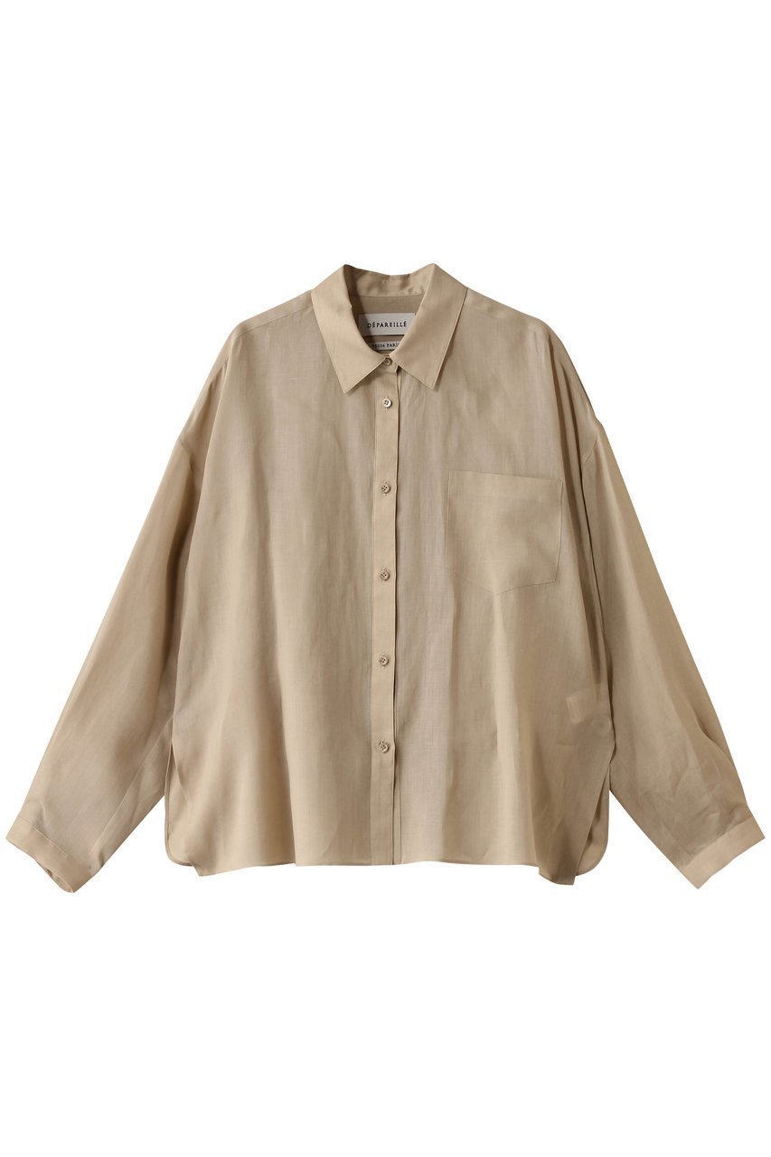 【デパリエ/DEPAREILLE】のラミーレギュラーカラーシャツ インテリア・キッズ・メンズ・レディースファッション・服の通販 founy(ファニー) 　ファッション　Fashion　レディースファッション　WOMEN　トップス・カットソー　Tops/Tshirt　シャツ/ブラウス　Shirts/Blouses　ギャザー　Gather　シアー　Sheer　スリーブ　Sleeve　フェミニン　Feminine　レギュラー　Regular　ロング　Long　夏　Summer　NEW・新作・新着・新入荷　New Arrivals　春　Spring　S/S・春夏　Ss・Spring/Summer　ベージュ|ID: prp329100004517463 ipo3291000000031929190