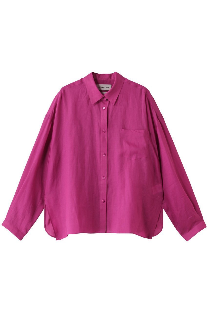 【デパリエ/DEPAREILLE】のラミーレギュラーカラーシャツ インテリア・キッズ・メンズ・レディースファッション・服の通販 founy(ファニー) 　ファッション　Fashion　レディースファッション　WOMEN　トップス・カットソー　Tops/Tshirt　シャツ/ブラウス　Shirts/Blouses　ギャザー　Gather　シアー　Sheer　スリーブ　Sleeve　フェミニン　Feminine　レギュラー　Regular　ロング　Long　夏　Summer　NEW・新作・新着・新入荷　New Arrivals　春　Spring　S/S・春夏　Ss・Spring/Summer　パープル|ID: prp329100004517463 ipo3291000000031929192