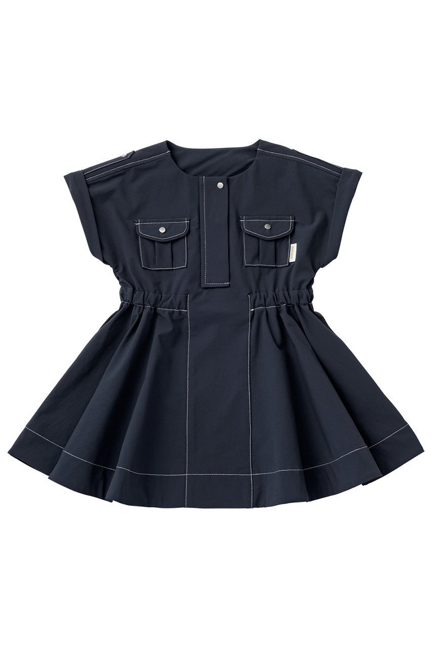 【マールマール/MARLMARL / KIDS】の【KIDS】safari dress navy 110-120cm インテリア・キッズ・メンズ・レディースファッション・服の通販 founy(ファニー) 　ファッション　Fashion　キッズファッション　Fashion for Kids　ワンピース　Dresses　秋　Autumn　タイツ　Tights, Legwear　長袖　Long Sleeve, Full Sleeve　ポケット　Pocket, Pocket Detail　再入荷　Restock / Back in Stock　おすすめ　Recommended / Our Picks　夏　Summer　navy|ID: prp329100004518618 ipo3291000000034584148