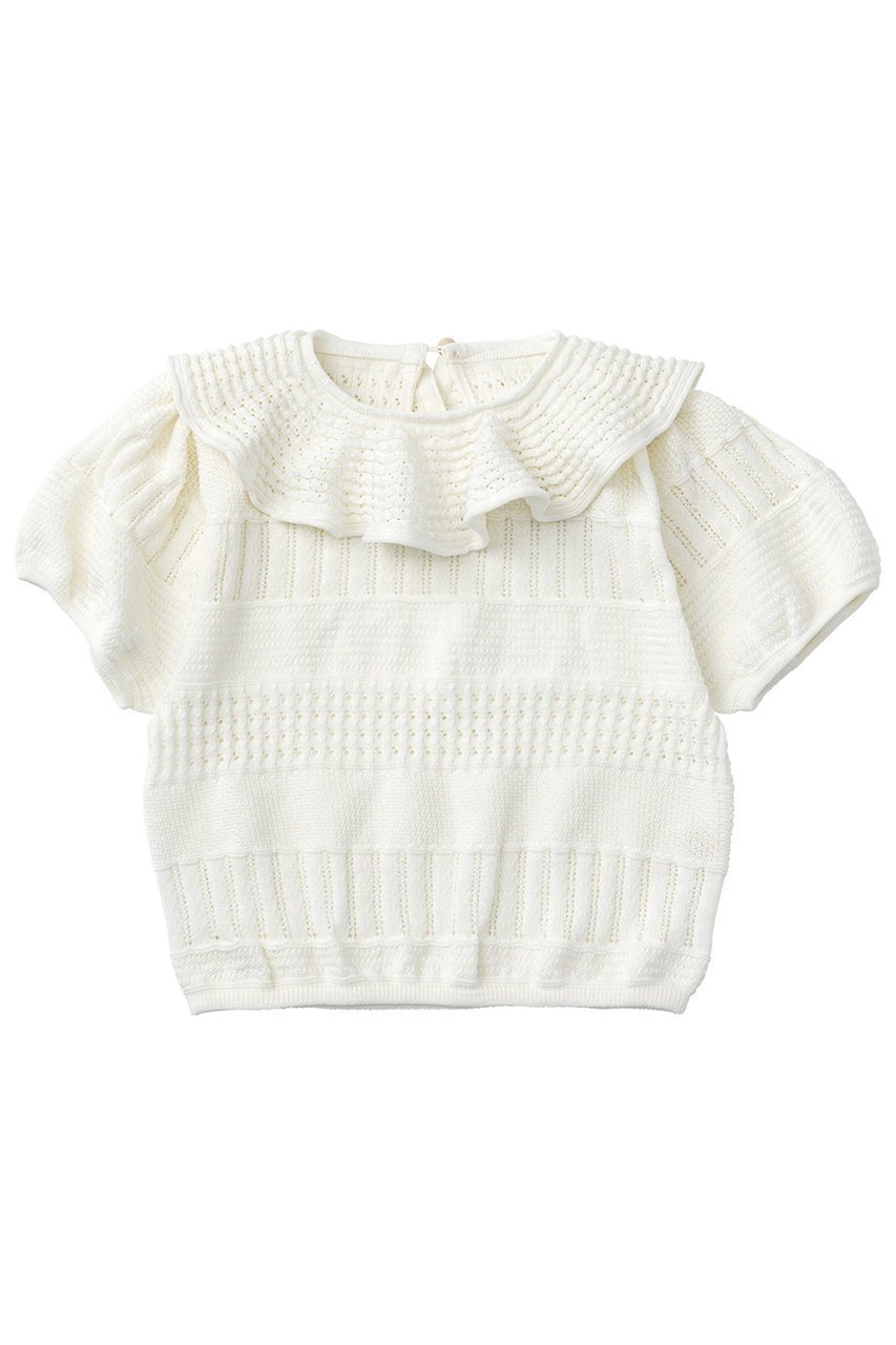 【マールマール/MARLMARL / KIDS】の【BABY&KIDS】knit frill blouses インテリア・キッズ・メンズ・レディースファッション・服の通販 founy(ファニー) 　ファッション　Fashion　キッズファッション　Fashion for Kids　トップス・カットソー　Cut & Sew Tops　春　Spring　カーディガン　Cardigan, Knitwear　スウェット / スエット　Sweatshirt, Sweatwear　スリット　Slit, Slit Detail　スリーブ　Sleeve, Long Sleeve / Short Sleeve　なめらか　Smooth, Silky Texture　フリル　Frill, Ruffle　ベビー　Baby, Babywear　ホールガーメント　WholeGarment, Seamless Knit　おすすめ　Recommended / Our Picks　エレガント 上品　Elegant　shiro|ID: prp329100004518620 ipo3291000000036237033