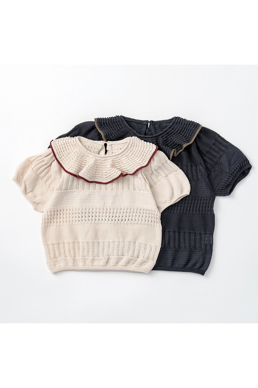 【マールマール/MARLMARL / KIDS】の【BABY&KIDS】knit frill blouses 人気、トレンドファッション・服の通販 founy(ファニー) 　ファッション　Fashion　キッズファッション　Fashion for Kids　トップス・カットソー　Cut & Sew Tops　春　Spring　カーディガン　Cardigan, Knitwear　スウェット / スエット　Sweatshirt, Sweatwear　スリット　Slit, Slit Detail　スリーブ　Sleeve, Long Sleeve / Short Sleeve　なめらか　Smooth, Silky Texture　フリル　Frill, Ruffle　ベビー　Baby, Babywear　ホールガーメント　WholeGarment, Seamless Knit　おすすめ　Recommended / Our Picks　エレガント 上品　Elegant　other-3|ID: prp329100004518620 ipo3291000000036237039