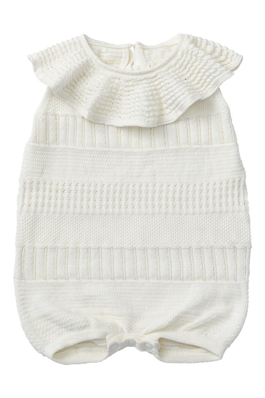 【マールマール/MARLMARL / KIDS】の【Baby】knit frill rompers 人気、トレンドファッション・服の通販 founy(ファニー) 　ファッション　Fashion　キッズファッション　Fashion for Kids　インナー　Innerwear　スリット　Slit, Slit Detail　スーツ　Suit, Formalwear　なめらか　Smooth, Silky Texture　フォルム　Silhouette, Form　フリル　Frill, Ruffle　ベビー　Baby, Babywear　ホールガーメント　WholeGarment, Seamless Knit　ロンパース　Romper, Jumpsuit　おすすめ　Recommended / Our Picks　夏　Summer　エレガント 上品　Elegant　 other-1|ID: prp329100004518621 ipo3291000000032837284