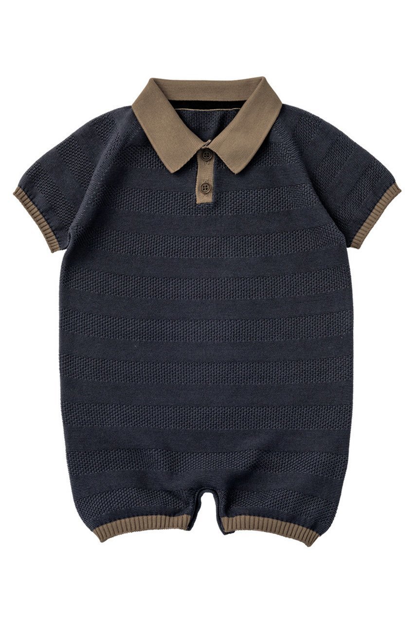 【マールマール/MARLMARL / KIDS】の【Baby】knit polo rompers インテリア・キッズ・メンズ・レディースファッション・服の通販 founy(ファニー) 　ファッション　Fashion　キッズファッション　Fashion for Kids　クラシカル　Classical, Vintage-Inspired　サマー　Summer, Summer Style　なめらか　Smooth, Silky Texture　ベビー　Baby, Babywear　ホールガーメント　WholeGarment, Seamless Knit　ポロシャツ　Polo Shirt, Collared Tee　半袖　Short Sleeve, Half Sleeve　リラックス　Relax, Relaxed Fit　ロンパース　Romper, Jumpsuit　おすすめ　Recommended / Our Picks　旅行　Travel　エレガント 上品　Elegant　ギフト プレゼント　Gift / Present　ai|ID: prp329100004518623 ipo3291000000032837365