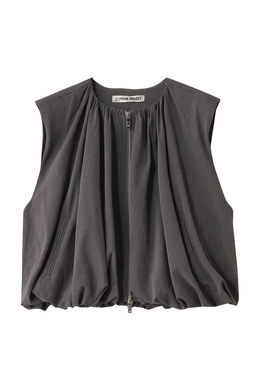 【プランク プロジェクト/PRANK PROJECT】のバルーンベスト / Balloon Vest インテリア・キッズ・メンズ・レディースファッション・服の通販 founy(ファニー) 　ファッション　Fashion　レディースファッション　Fashion for Women　アウター　Coat / Outerwear Collection　レディースジャケット・軽アウター　Jackets　ギャザー　Gathered, Ruffled　サテン　Satin, Glossy Fabric　ジャケット　Jacket, Outerwear　バルーン　Balloon, Balloon Silhouette　ベスト　Vest, Waistcoat　GRY(グレー)|ID: prp329100004518627 ipo3291000000032948982