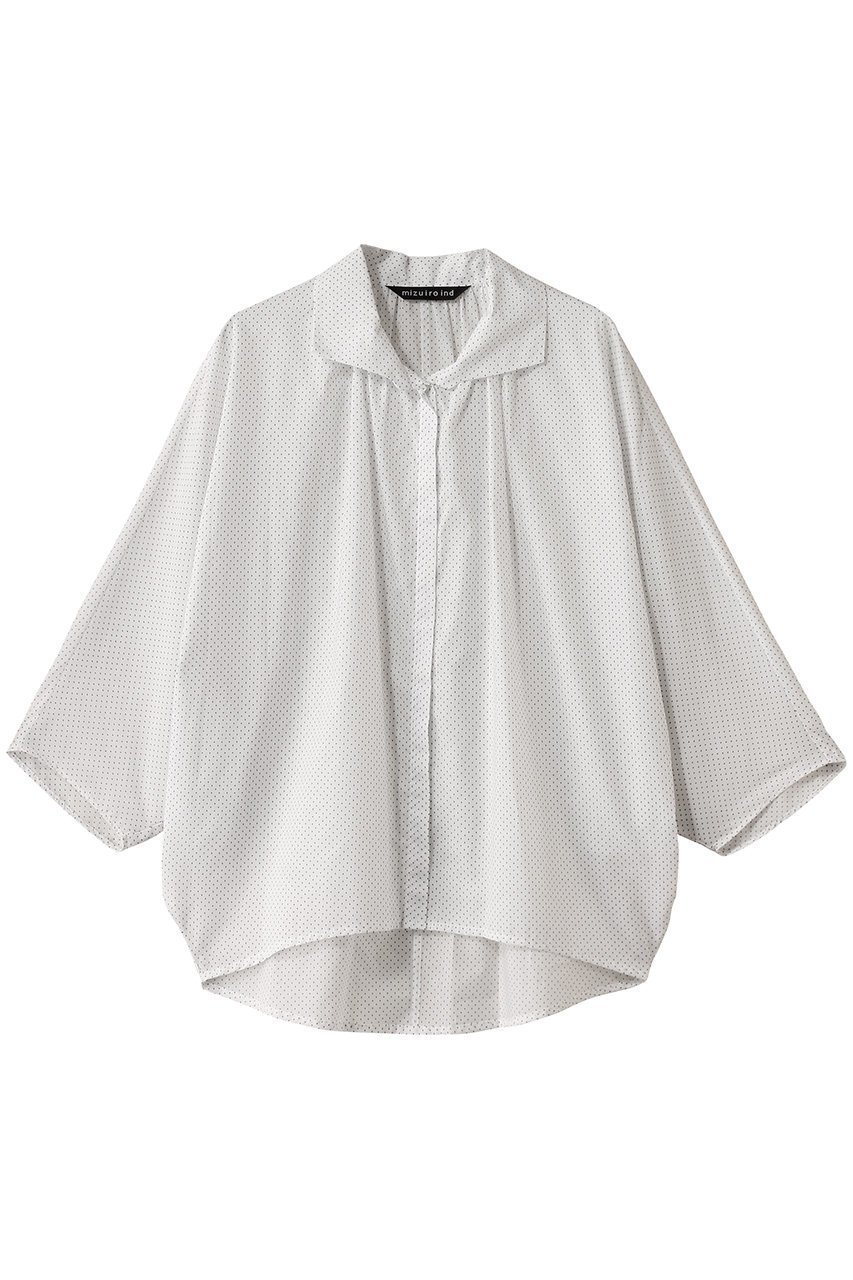 【ミズイロ インド/mizuiro ind】のdots gather dolman shirt シャツ 人気、トレンドファッション・服の通販 founy(ファニー) 　ファッション　Fashion　レディースファッション　WOMEN　トップス・カットソー　Tops/Tshirt　シャツ/ブラウス　Shirts/Blouses　なめらか　Smooth　ショート　Short　スリーブ　Sleeve　ドット　Dot　ベーシック　Basic　エレガント 上品　Elegant　NEW・新作・新着・新入荷　New Arrivals　 other-1|ID: prp329100004518680 ipo3291000000031940920