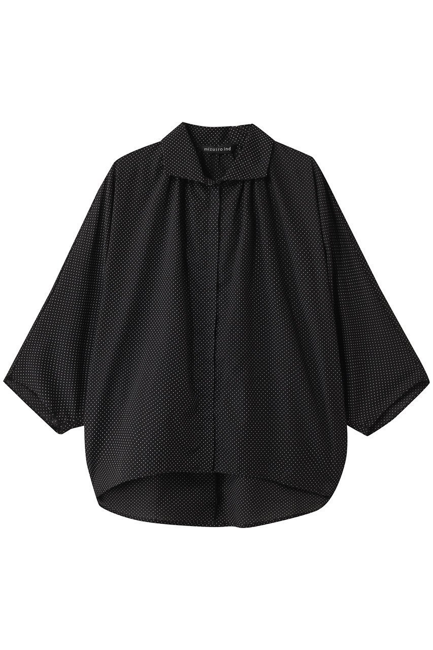 【ミズイロ インド/mizuiro ind】のdots gather dolman shirt シャツ インテリア・キッズ・メンズ・レディースファッション・服の通販 founy(ファニー) 　ファッション　Fashion　レディースファッション　Ladies' Fashion Online　トップス・カットソー　Tops/Tshirt　シャツ/ブラウス　Shirts/Blouses　なめらか　Smooth　ショート　Short　スリーブ　Sleeve　ドット　Dot　ベーシック　Basic　エレガント 上品　Elegant　black|ID: prp329100004518680 ipo3291000000032000549