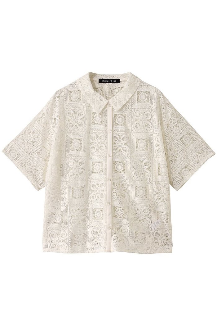 【ミズイロ インド/mizuiro ind】のtile lace shirt シャツ インテリア・キッズ・メンズ・レディースファッション・服の通販 founy(ファニー) https://founy.com/ ファッション Fashion レディースファッション WOMEN トップス・カットソー Tops/Tshirt シャツ/ブラウス Shirts/Blouses インナー Inner シアー Sheer ショート Short スリーブ Sleeve レース Race NEW・新作・新着・新入荷 New Arrivals |ID: prp329100004518683 ipo3291000000031940956