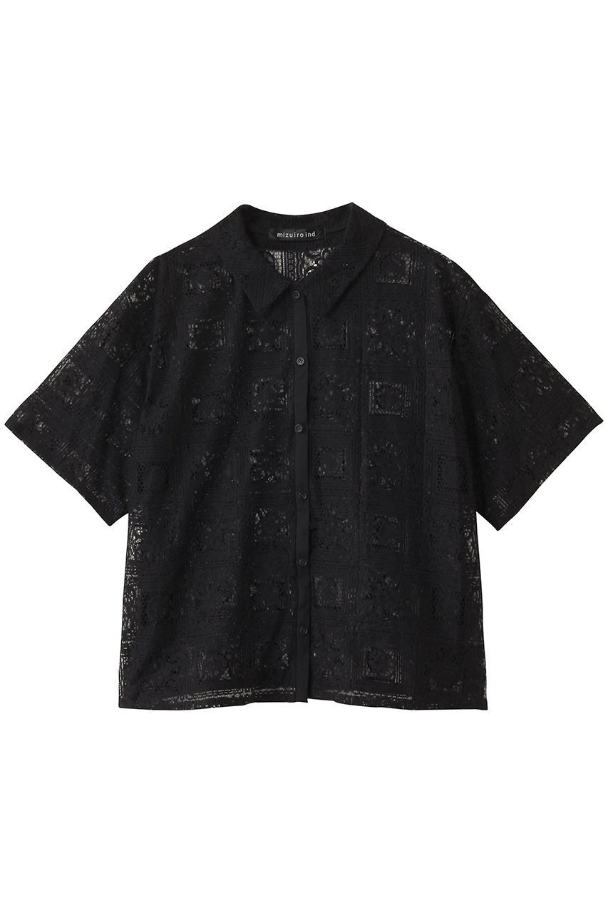 【ミズイロ インド/mizuiro ind】のtile lace shirt シャツ インテリア・キッズ・メンズ・レディースファッション・服の通販 founy(ファニー) 　ファッション　Fashion　レディースファッション　WOMEN　トップス・カットソー　Tops/Tshirt　シャツ/ブラウス　Shirts/Blouses　インナー　Inner　シアー　Sheer　ショート　Short　スリーブ　Sleeve　レース　Race　NEW・新作・新着・新入荷　New Arrivals　black|ID: prp329100004518683 ipo3291000000031940959