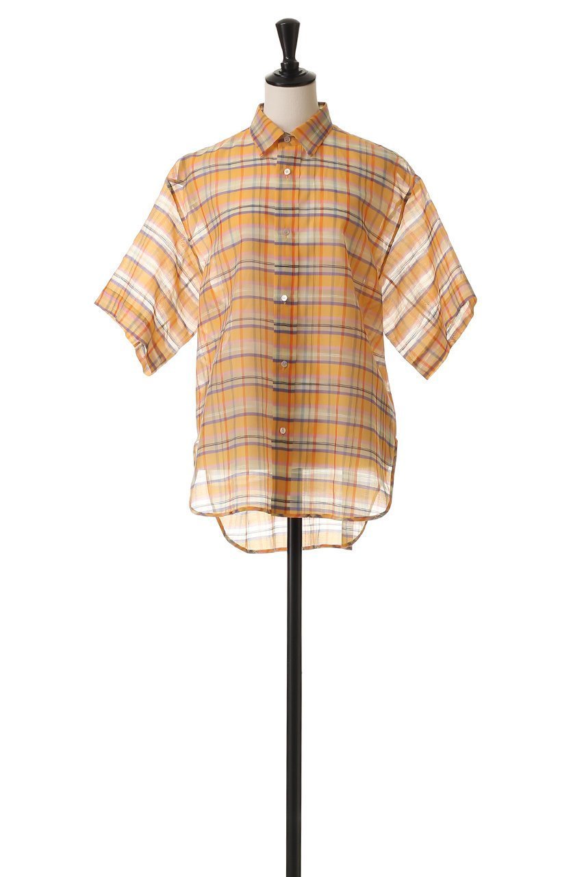【ブラミンク/BLAMINK】のオーガンジーチェックシャツ 人気、トレンドファッション・服の通販 founy(ファニー) 　ファッション　Fashion　レディースファッション　WOMEN　トップス・カットソー　Tops/Tshirt　シャツ/ブラウス　Shirts/Blouses　オーガンジー　Organdy　サマー　Summer　シアー　Sheer　ショート　Short　スリーブ　Sleeve　チェック　Check　ボトム　Bottom　夏　Summer　NEW・新作・新着・新入荷　New Arrivals　other-2|ID: prp329100004518684 ipo3291000000031940967