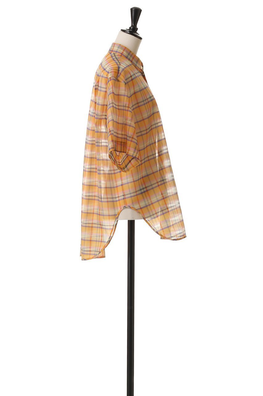 【ブラミンク/BLAMINK】のオーガンジーチェックシャツ 人気、トレンドファッション・服の通販 founy(ファニー) 　ファッション　Fashion　レディースファッション　WOMEN　トップス・カットソー　Tops/Tshirt　シャツ/ブラウス　Shirts/Blouses　オーガンジー　Organdy　サマー　Summer　シアー　Sheer　ショート　Short　スリーブ　Sleeve　チェック　Check　ボトム　Bottom　夏　Summer　NEW・新作・新着・新入荷　New Arrivals　other-3|ID: prp329100004518684 ipo3291000000031940968