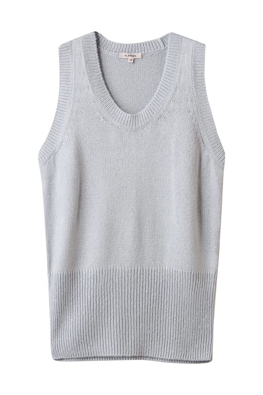 【ブラミンク/BLAMINK】のシルク7G Uネックベスト インテリア・キッズ・メンズ・レディースファッション・服の通販 founy(ファニー) 　ファッション　Fashion　レディースファッション　WOMEN　トップス・カットソー　Tops/Tshirt　ニット　Knit Tops　ベスト/ジレ　Gilets/Vests　プルオーバー　Pullover　シルク　Silk　シンプル　Simple　トレンド　Trend　ベスト　Vest　ボトム　Bottom　エレガント 上品　Elegant　夏　Summer　NEW・新作・新着・新入荷　New Arrivals　春　Spring　S/S・春夏　Ss・Spring/Summer　ライトグレー|ID: prp329100004519653 ipo3291000000031950175