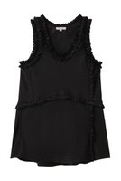 【ブラミンク/BLAMINK】のシルクジャカードフリルノースリーブブラウス 人気、トレンドファッション・服の通販 founy(ファニー) ファッション Fashion レディースファッション WOMEN トップス・カットソー Tops/Tshirt キャミソール / ノースリーブ No Sleeves シャツ/ブラウス Shirts/Blouses アシンメトリー Asymmetry シルク Silk ジャカード Jacquard ノースリーブ No Sleeve フェミニン Feminine フリル Frills 夏 Summer NEW・新作・新着・新入荷 New Arrivals |ID:prp329100004519655