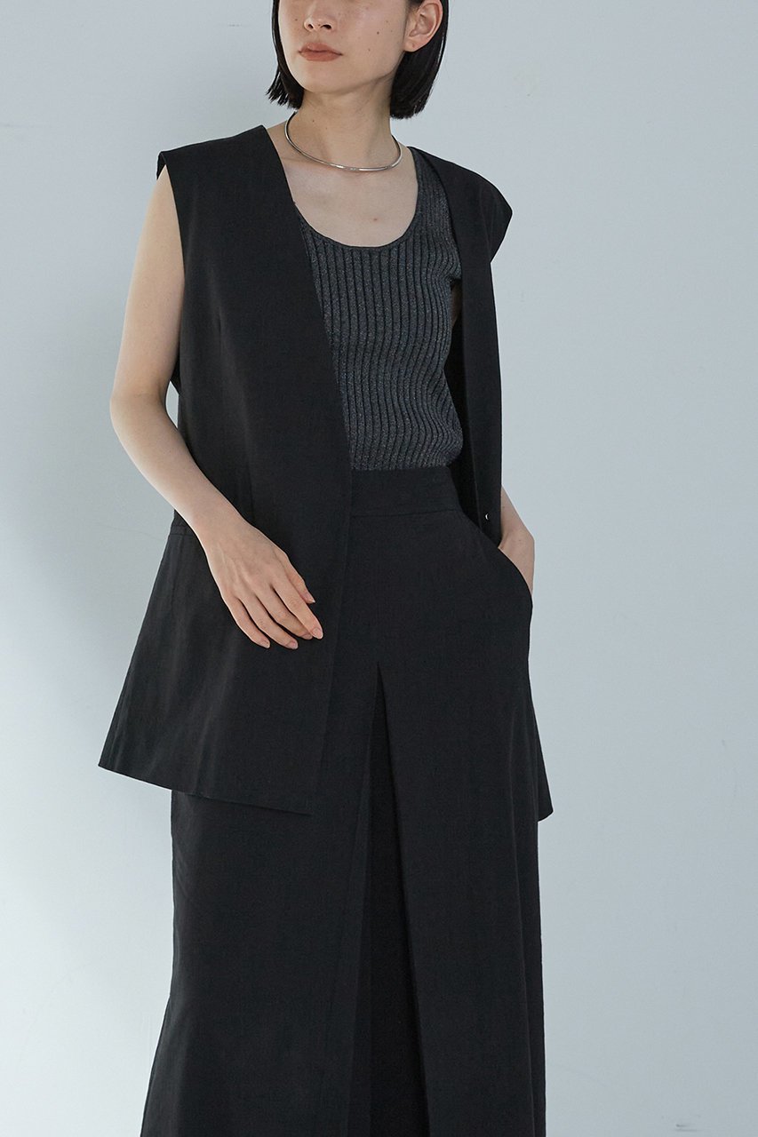 【プルミエ アロンディスモン/1er Arrondissement】のメタルライクリブタンク 人気、トレンドファッション・服の通販 founy(ファニー) 　ファッション　Fashion　レディースファッション　Ladies' Fashion Online　トップス・カットソー　Tops/Tshirt　ニット　Knit Tops　プルオーバー　Pullover　タンク　Tank　デコルテ　Decolletage　ボトム　Bottom　other-6|ID: prp329100004519657 ipo3291000000032085860