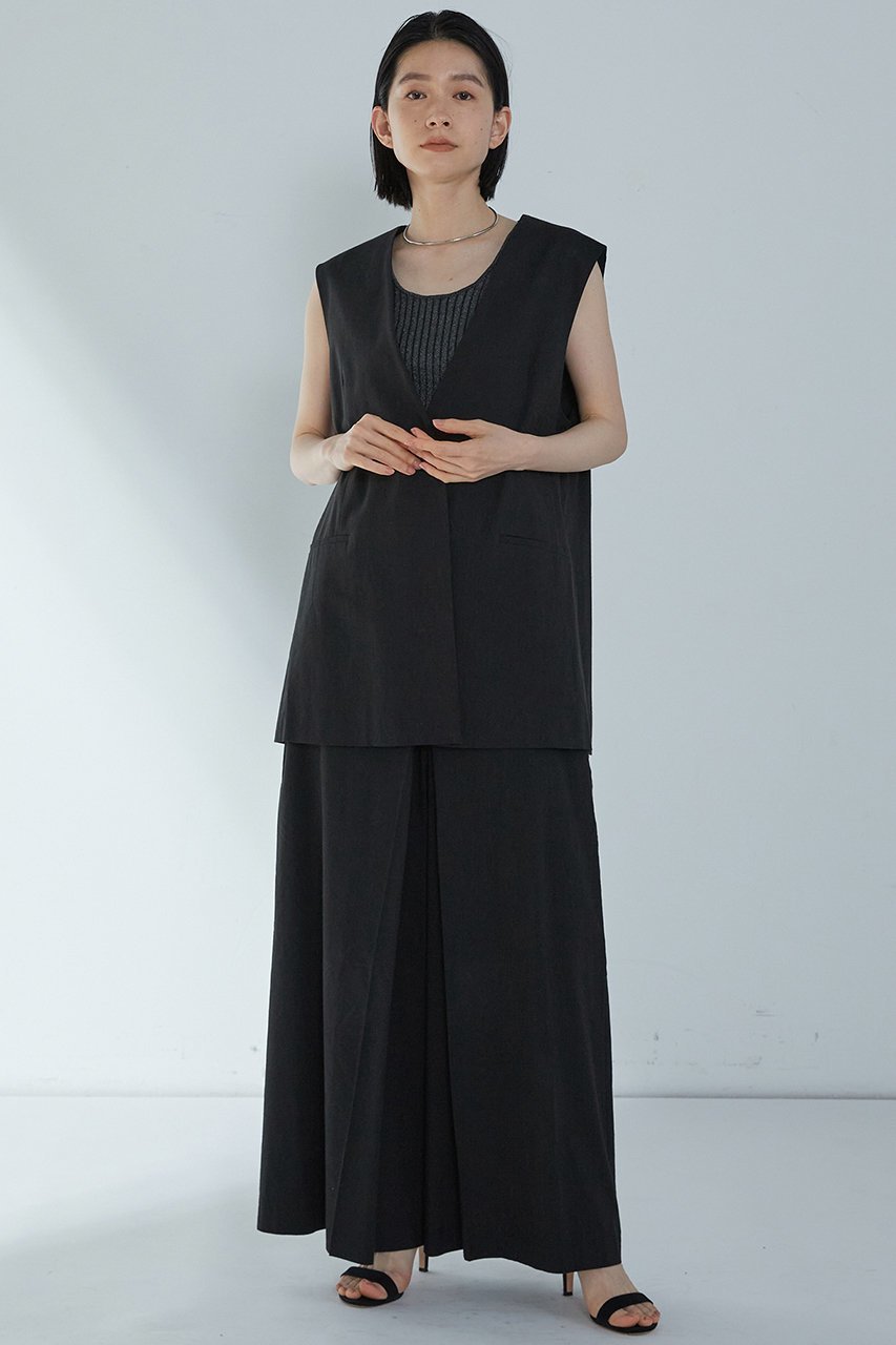 【プルミエ アロンディスモン/1er Arrondissement】のメタルライクリブタンク 人気、トレンドファッション・服の通販 founy(ファニー) 　ファッション　Fashion　レディースファッション　Ladies' Fashion Online　トップス・カットソー　Tops/Tshirt　ニット　Knit Tops　プルオーバー　Pullover　タンク　Tank　デコルテ　Decolletage　ボトム　Bottom　other-7|ID: prp329100004519657 ipo3291000000032085861