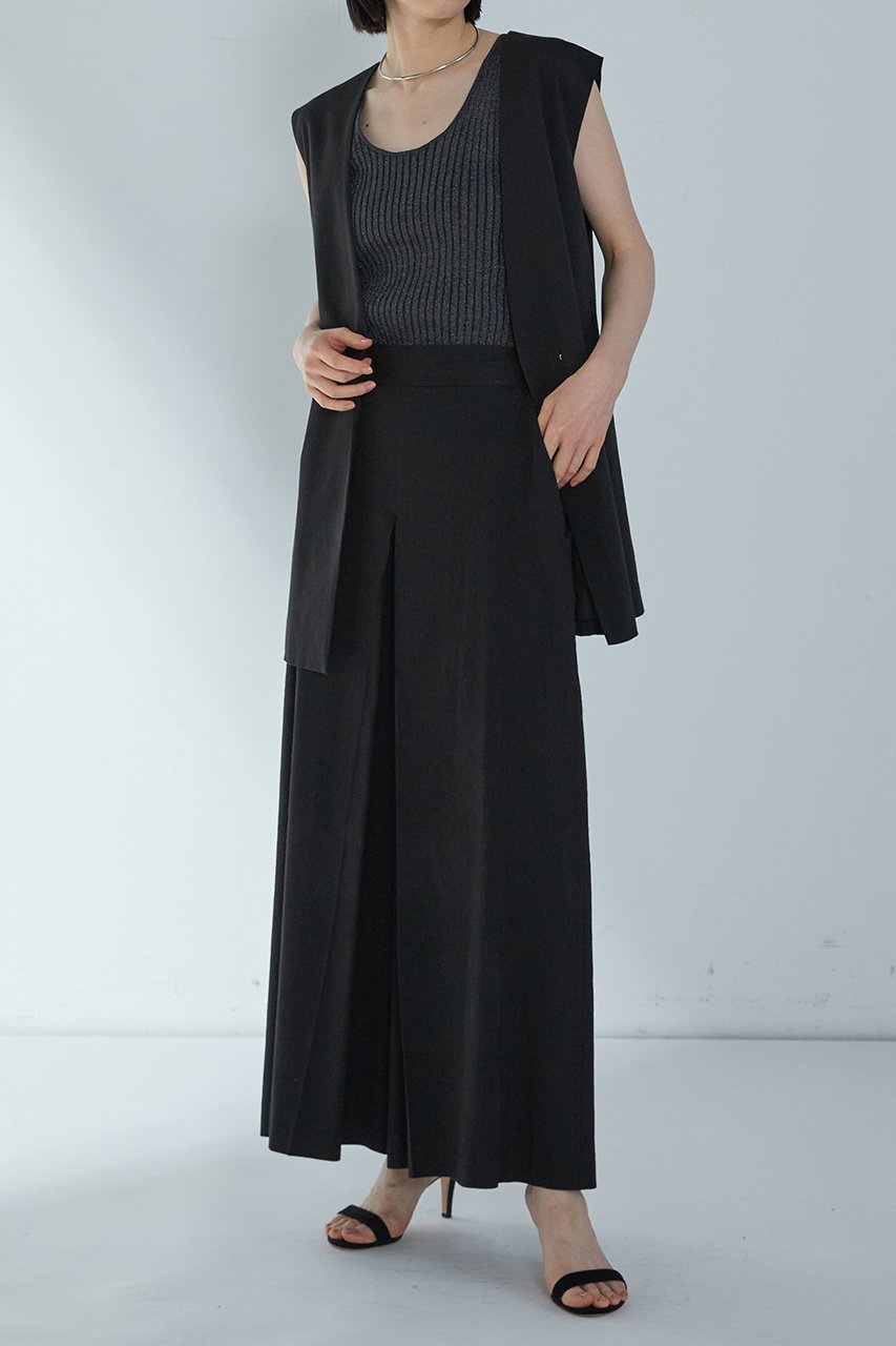 【プルミエ アロンディスモン/1er Arrondissement】のメタルライクリブタンク 人気、トレンドファッション・服の通販 founy(ファニー) 　ファッション　Fashion　レディースファッション　Ladies' Fashion Online　トップス・カットソー　Tops/Tshirt　ニット　Knit Tops　プルオーバー　Pullover　タンク　Tank　デコルテ　Decolletage　ボトム　Bottom　other-8|ID: prp329100004519657 ipo3291000000032085862
