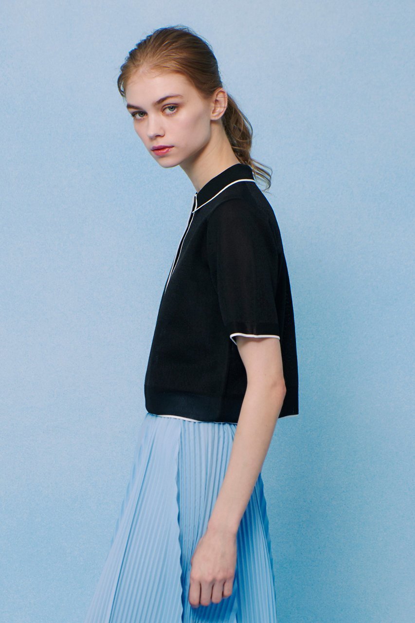 【アルアバイル/allureville】の【Loulou Willoughby】シアーカノコポロ 人気、トレンドファッション・服の通販 founy(ファニー) 　ファッション　Fashion　レディースファッション　Ladies' Fashion Online　トップス・カットソー　Tops/Tshirt　ニット　Knit Tops　プルオーバー　Pullover　コンパクト　Compact　スポーティ　Sporty　トレンド　Trend　ファブリック　Fabric　ポロシャツ　Polo Shirt　other-7|ID: prp329100004519662 ipo3291000000032232464