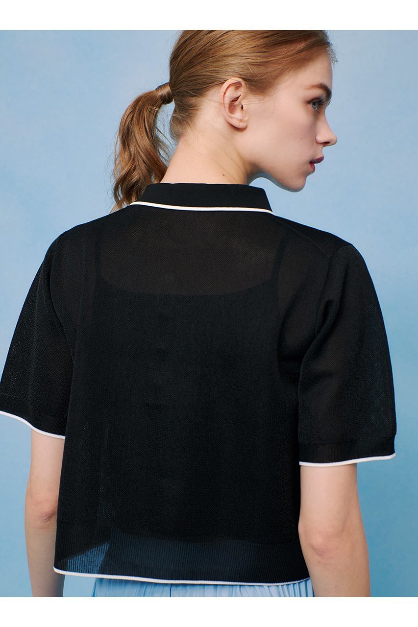 【アルアバイル/allureville】の【Loulou Willoughby】シアーカノコポロ 人気、トレンドファッション・服の通販 founy(ファニー) 　ファッション　Fashion　レディースファッション　Ladies' Fashion Online　トップス・カットソー　Tops/Tshirt　ニット　Knit Tops　プルオーバー　Pullover　コンパクト　Compact　スポーティ　Sporty　トレンド　Trend　ファブリック　Fabric　ポロシャツ　Polo Shirt　other-8|ID: prp329100004519662 ipo3291000000032232465