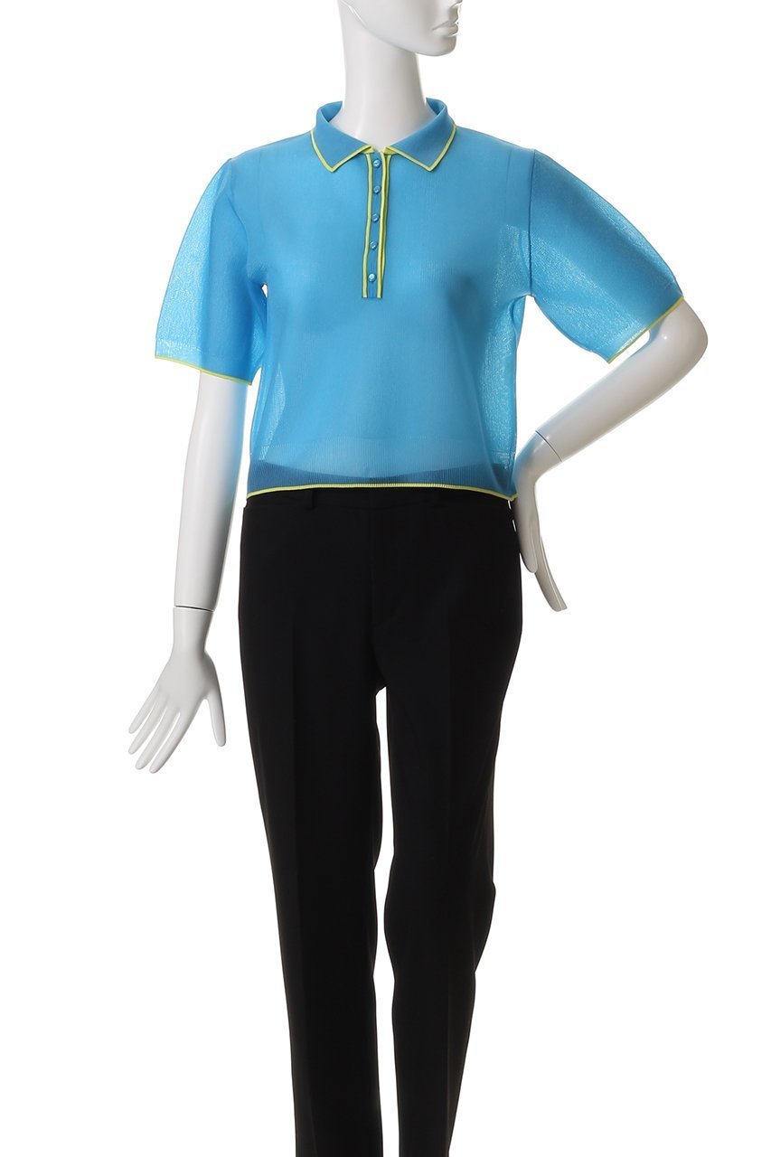 【アルアバイル/allureville】の【Loulou Willoughby】シアーカノコポロ 人気、トレンドファッション・服の通販 founy(ファニー) 　ファッション　Fashion　レディースファッション　Fashion for Women　トップス・カットソー　Cut & Sew Tops　ニット　Knit Tops & Sweaters　カジュアルプルオーバー・ニットトップス　Pullovers & Knit Tops / Casual Pullovers　コンパクト　Compact, Small Size　スポーティ　Sporty, Casual Athletic　トレンド　Trend, Trending Now　ファブリック　Fabric, Textile　ポロシャツ　Polo Shirt, Collared Tee　other-2|ID: prp329100004519662 ipo3291000000035054338