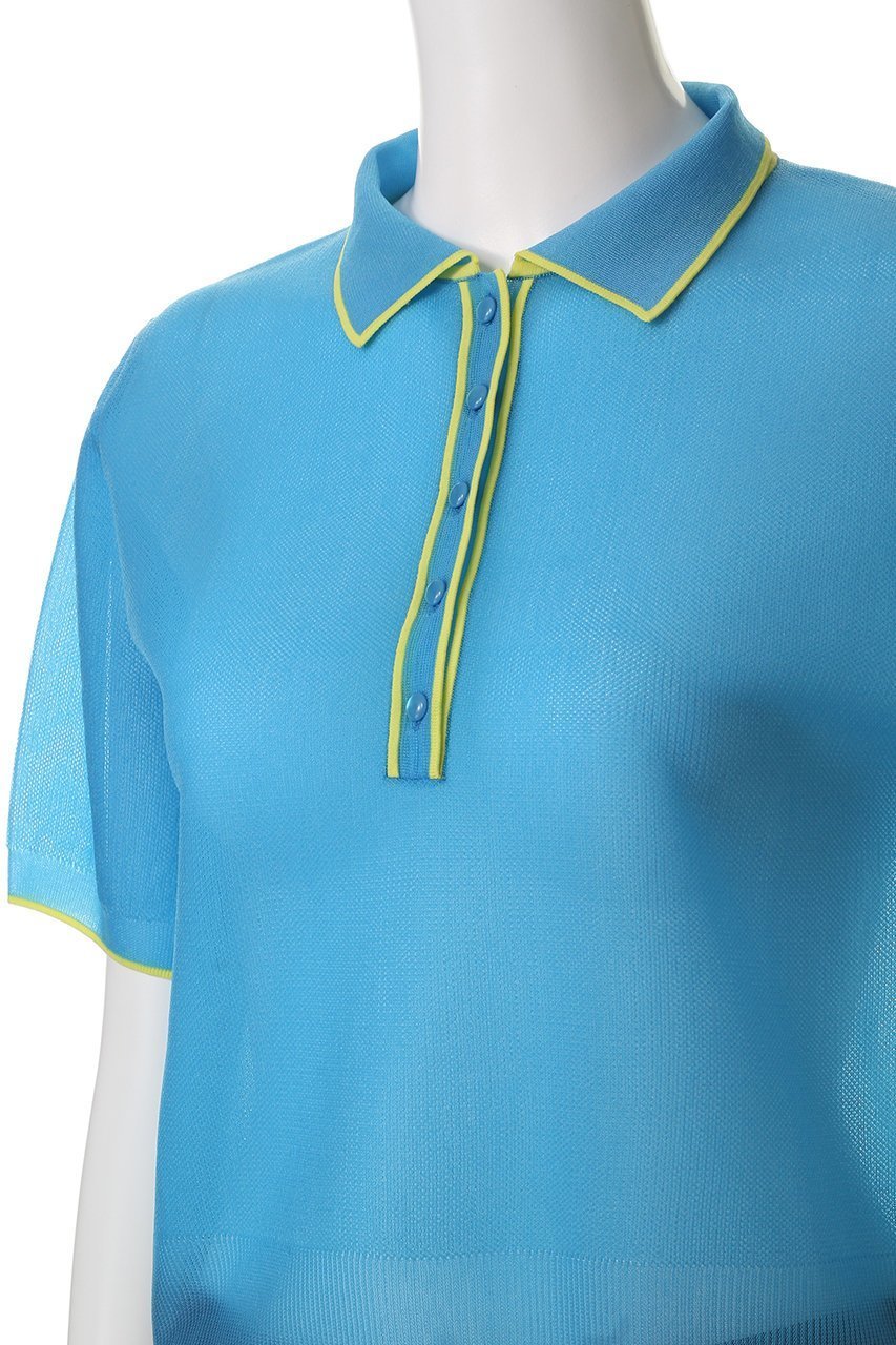 【アルアバイル/allureville】の【Loulou Willoughby】シアーカノコポロ 人気、トレンドファッション・服の通販 founy(ファニー) 　ファッション　Fashion　レディースファッション　Fashion for Women　トップス・カットソー　Cut & Sew Tops　ニット　Knit Tops & Sweaters　カジュアルプルオーバー・ニットトップス　Pullovers & Knit Tops / Casual Pullovers　コンパクト　Compact, Small Size　スポーティ　Sporty, Casual Athletic　トレンド　Trend, Trending Now　ファブリック　Fabric, Textile　ポロシャツ　Polo Shirt, Collared Tee　other-5|ID: prp329100004519662 ipo3291000000035054341