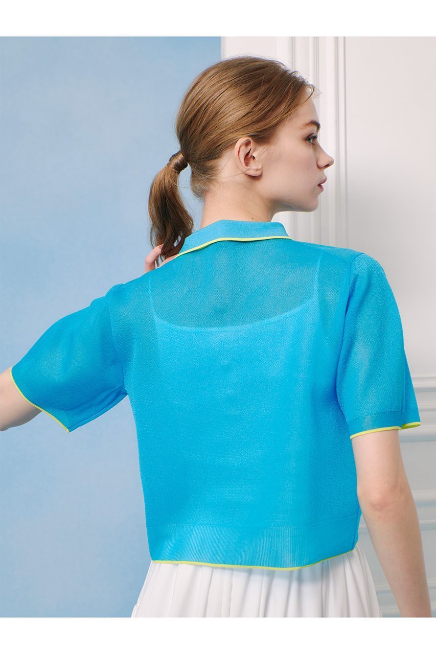 【アルアバイル/allureville】の【Loulou Willoughby】シアーカノコポロ 人気、トレンドファッション・服の通販 founy(ファニー) 　ファッション　Fashion　レディースファッション　Fashion for Women　トップス・カットソー　Cut & Sew Tops　ニット　Knit Tops & Sweaters　カジュアルプルオーバー・ニットトップス　Pullovers & Knit Tops / Casual Pullovers　コンパクト　Compact, Small Size　スポーティ　Sporty, Casual Athletic　トレンド　Trend, Trending Now　ファブリック　Fabric, Textile　ポロシャツ　Polo Shirt, Collared Tee　other-8|ID: prp329100004519662 ipo3291000000035054344