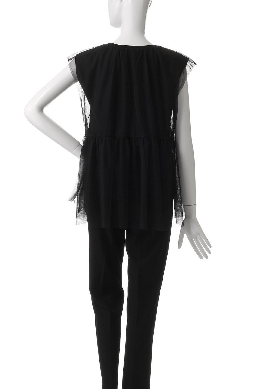 【アルアバイル/allureville】のチュールドッキングイレヘムプルオーバー 人気、トレンドファッション・服の通販 founy(ファニー) 　ファッション　Fashion　レディースファッション　WOMEN　トップス・カットソー　Tops/Tshirt　シャツ/ブラウス　Shirts/Blouses　ロング / Tシャツ　T-Shirts　プルオーバー　Pullover　カットソー　Cut and Sewn　ショート　Short　スリーブ　Sleeve　チュール　Tulle　ドッキング　Docking　フェミニン　Feminine　NEW・新作・新着・新入荷　New Arrivals　other-4|ID: prp329100004519663 ipo3291000000031950250