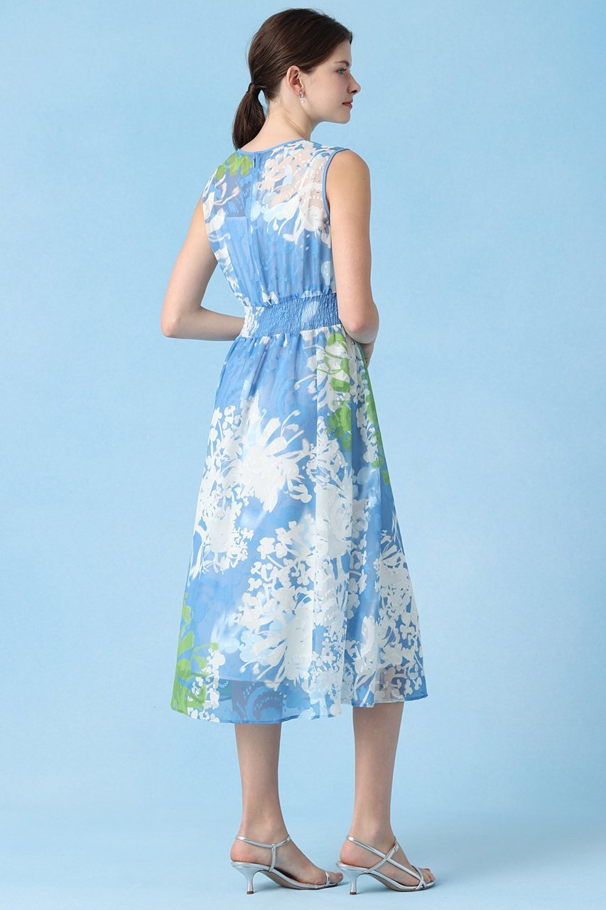 【アナイ/ANAYI】のシャドウフラワーシャーリングワンピース 人気、トレンドファッション・服の通販 founy(ファニー) 　ファッション　Fashion　レディースファッション　Fashion for Women　ワンピース　Dresses　チュニック　Tunic Tops & Dresses　キャミソール　Camisole, Spaghetti Strap Top　シフォン　Chiffon, Lightweight Fabric　シャーリング　Shirring, Ruched　ジャカード／ジャガード　Jacquard, Woven Pattern　チュニック　Tunic, Long Top　フラワー　Flower, Floral　プリント　Print, Printed Pattern　ペチコート　Petticoat, Underskirt　ロング　Long, Long-Length　別注　Limited Edition, Custom Order　夏　Summer　other-8|ID: prp329100004520318 ipo3291000000032793295