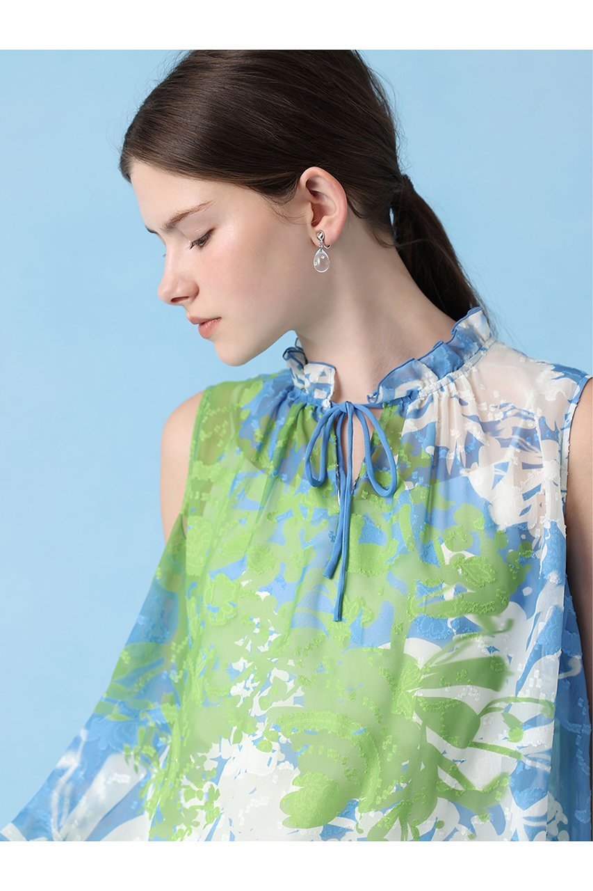 【アナイ/ANAYI】のシャドウフラワーギャザーブラウス 人気、トレンドファッション・服の通販 founy(ファニー) 　ファッション　Fashion　レディースファッション　Ladies' Fashion Online　トップス・カットソー　Tops/Tshirt　キャミソール / ノースリーブ　No Sleeves　シャツ/ブラウス　Shirts/Blouses　ギャザー　Gather　シフォン　Chiffon　ジャカード　Jacquard　ノースリーブ　No Sleeve　バランス　Balance　フラワー　Flower　フリル　Frills　プリント　Print　別注　Special Order　other-8|ID: prp329100004520319 ipo3291000000032425250