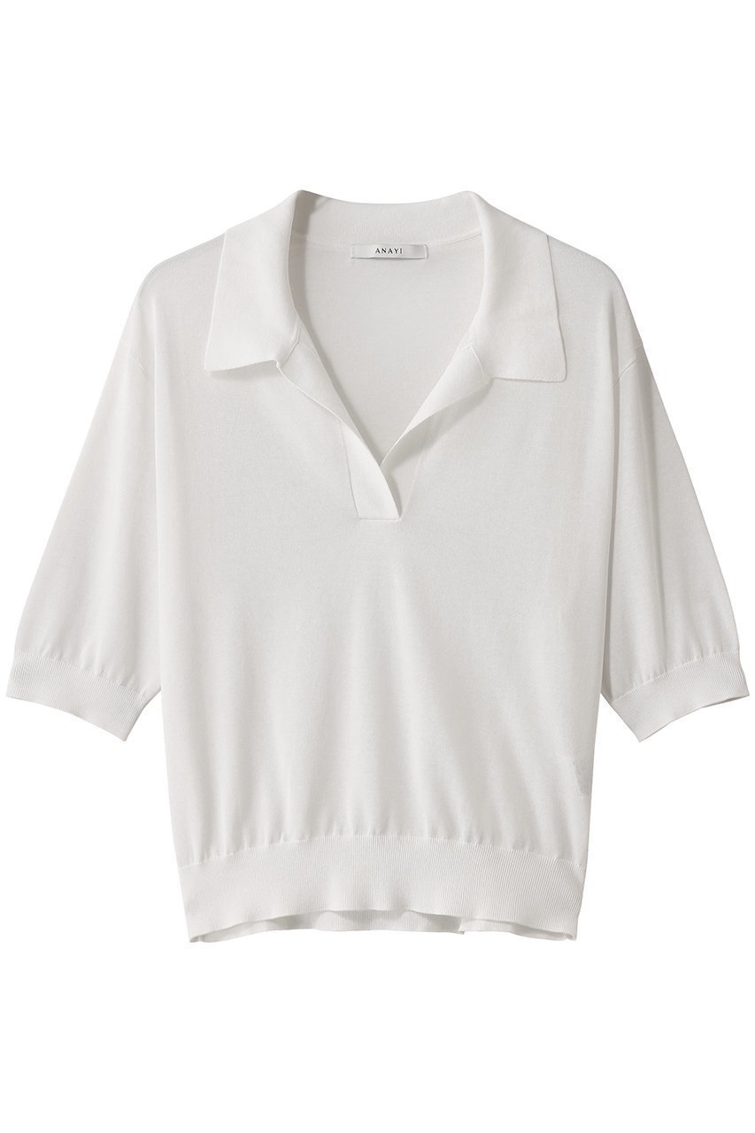 【アナイ/ANAYI】のコットンアセテートスキッパー衿プルオーバー 人気、トレンドファッション・服の通販 founy(ファニー) 　ファッション　Fashion　レディースファッション　Fashion for Women　トップス・カットソー　Cut & Sew Tops　ニット　Knit Tops & Sweaters　カジュアルプルオーバー・ニットトップス　Pullovers & Knit Tops / Casual Pullovers　スキッパー　Skipper, Open Collar　フレア　Flare, Flared　 other-1|ID: prp329100004520321 ipo3291000000035055069