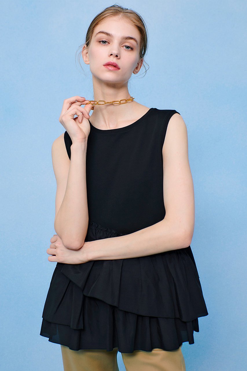 【アルアバイル/allureville】の【LOULOU WILLOUGHBY】キュプラブロードティアードプルオーバー 人気、トレンドファッション・服の通販 founy(ファニー) 　ファッション　Fashion　レディースファッション　Fashion for Women　トップス・カットソー　Cut & Sew Tops　キャミソール&ノースリーブ　Camisoles & Sleeveless Tops　シャツ・ブラウス・オフィスカジュアル　Elegant Blouses & Button-Ups　ロングTシャツ・Tシャツ　Longline T-Shirts & Tees　カジュアルプルオーバー・ニットトップス　Pullovers & Knit Tops / Casual Pullovers　カットソー・ベーシックTシャツ　Cut-and-Sewn Tops / Stretch Tees & Basics　おすすめ　Recommended / Our Picks　キャミソール　Camisole, Spaghetti Strap Top　ギャザー　Gathered, Ruffled　タンク　Tank Top, Sleeveless Top　夏　Summer　other-6|ID: prp329100004520323 ipo3291000000032707874