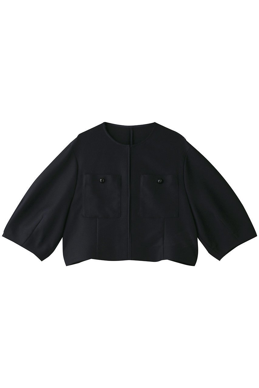 【アルアバイル/allureville】のカラミノーカラージャケット インテリア・キッズ・メンズ・レディースファッション・服の通販 founy(ファニー) 　ファッション　Fashion　レディースファッション　Ladies' Fashion Online　アウター　Coat Outerwear　ジャケット　Jackets　ノーカラージャケット　No Collar Leather Jackets　ショート　Short　ジャケット　Jacket　スリーブ　Sleeve　ネイビー|ID: prp329100004520330 ipo3291000000032100027
