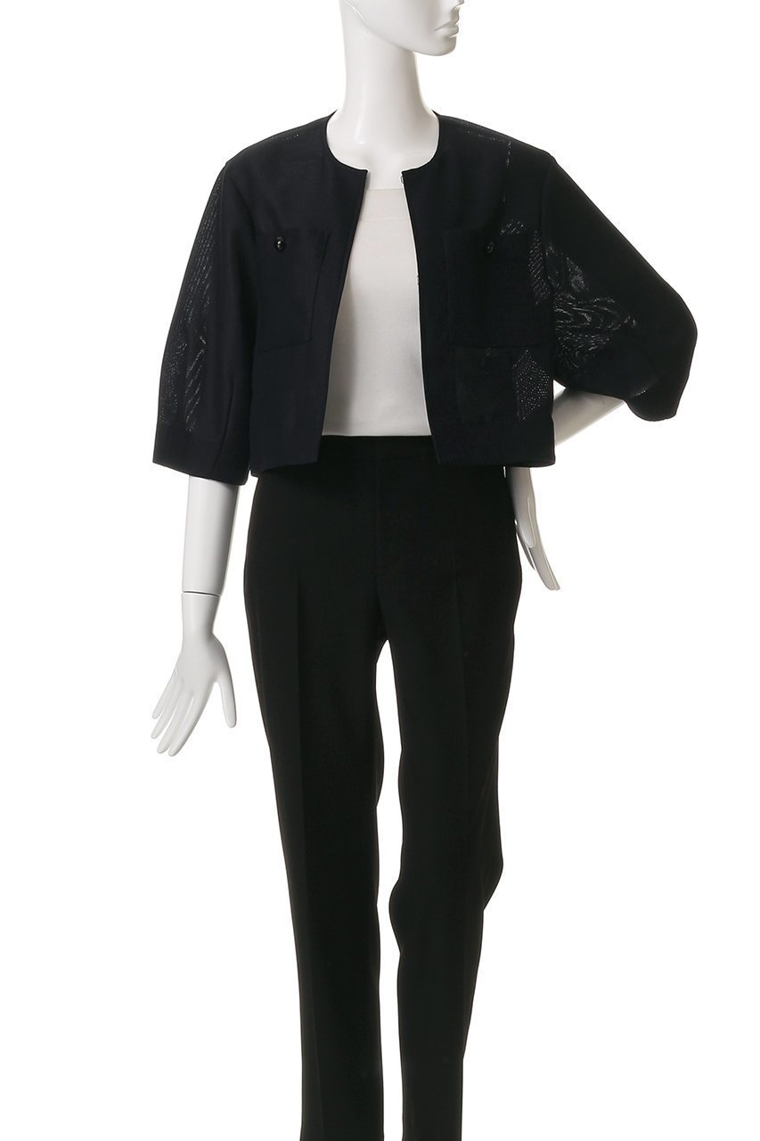 【アルアバイル/allureville】のカラミノーカラージャケット 人気、トレンドファッション・服の通販 founy(ファニー) 　ファッション　Fashion　レディースファッション　Fashion for Women　アウター　Coat / Outerwear Collection　レディースジャケット・軽アウター　Jackets　ノーカラージャケット / シンプル上品コーデ　Collarless Jackets　ショート　Short, Short Length　ジャケット　Jacket, Outerwear　スリーブ　Sleeve, Long Sleeve / Short Sleeve　other-7|ID: prp329100004520330 ipo3291000000032810541
